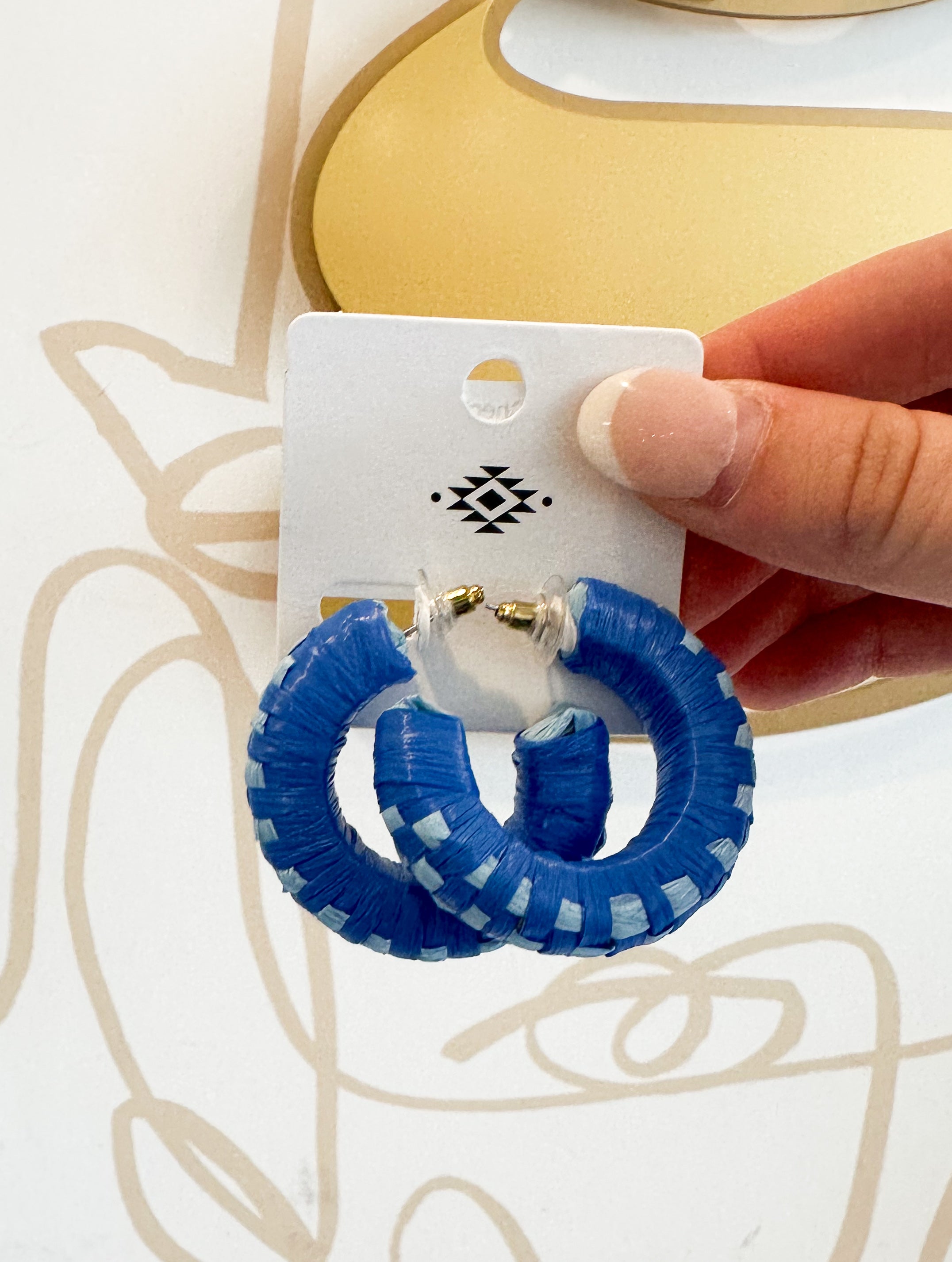 Raffia Checker Pattern Hoops