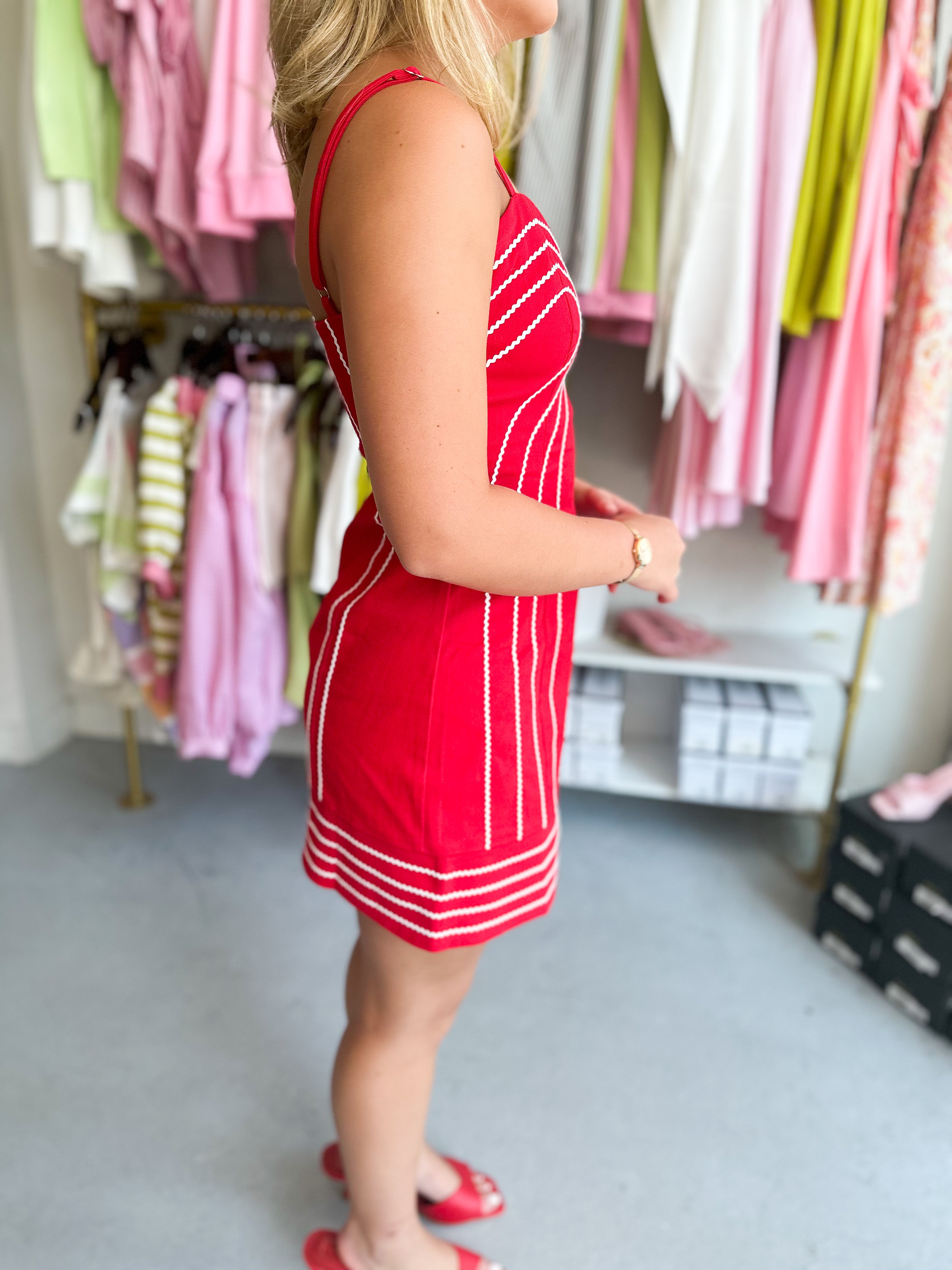 Ric Rac Trim Detail Mini Dress