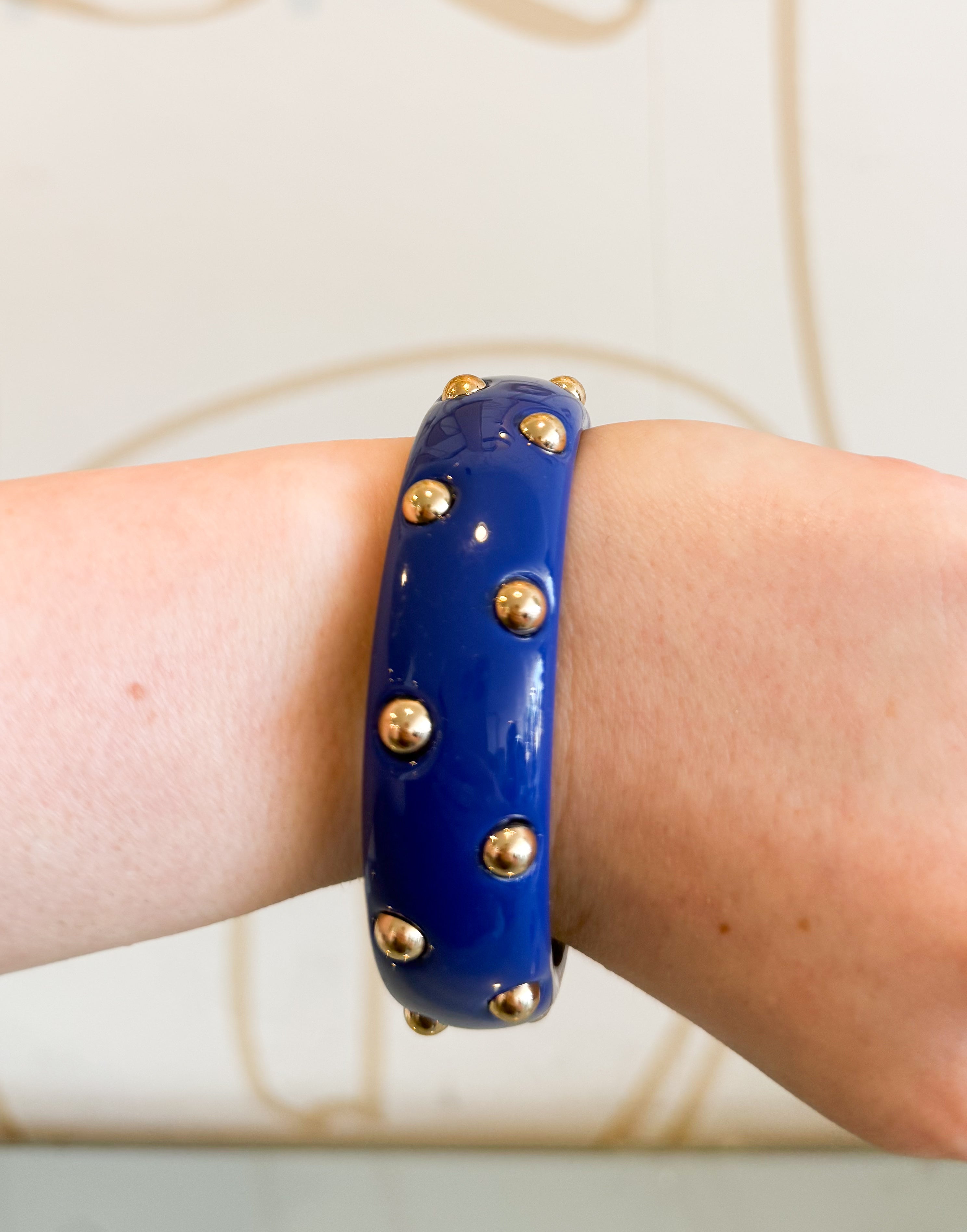 Studded Gold Ball Resin Bracelet