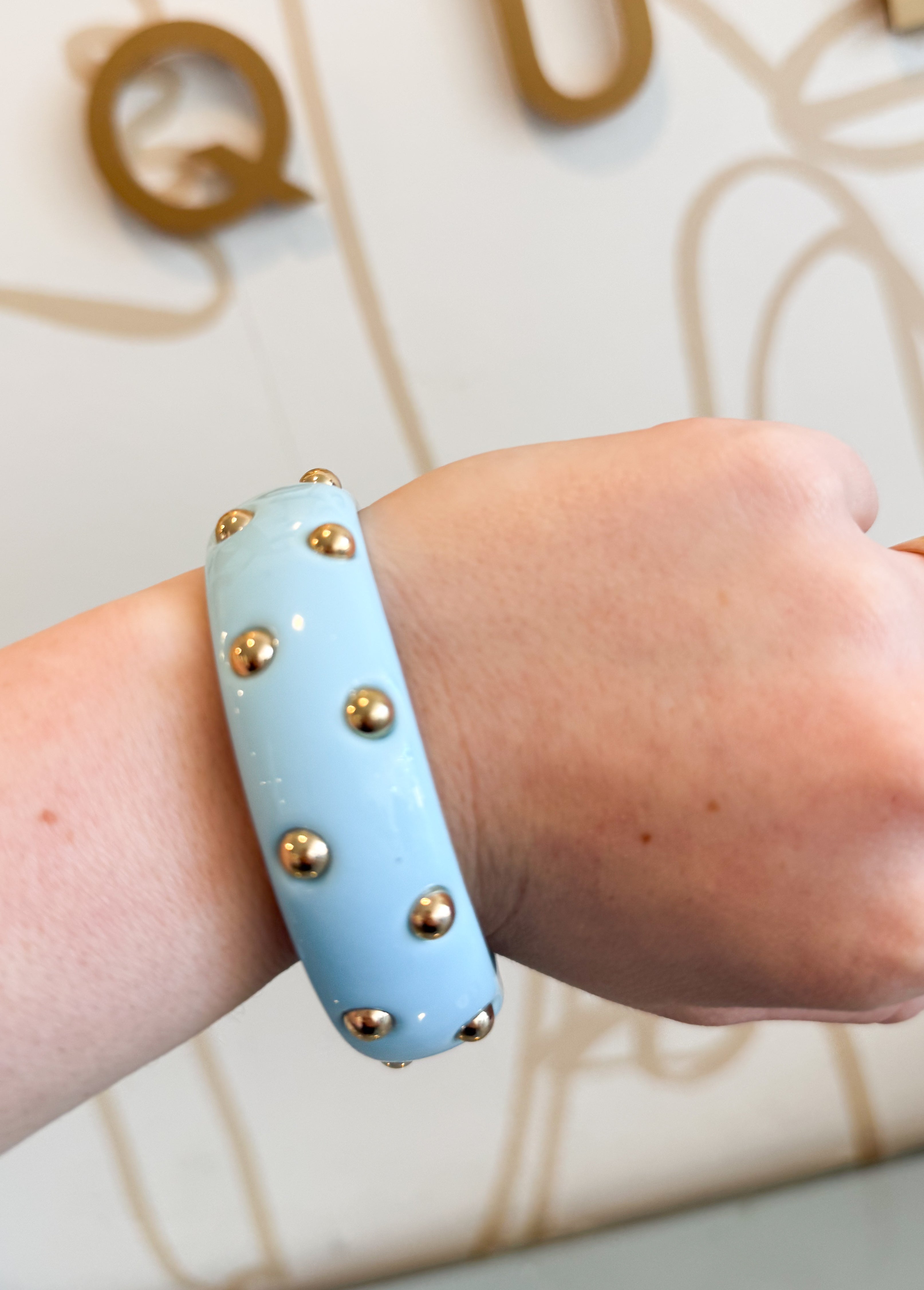 Studded Gold Ball Resin Bracelet