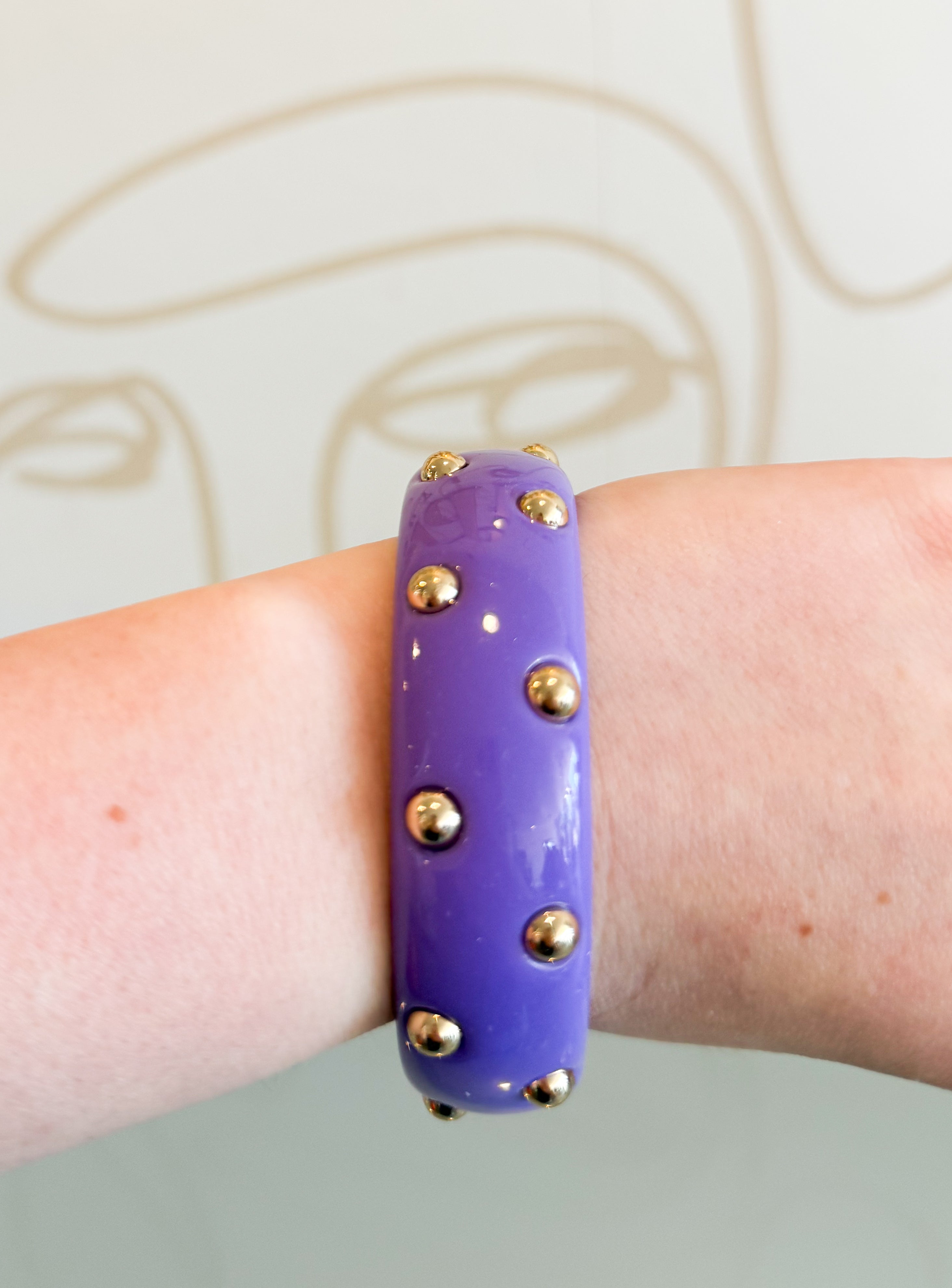 Studded Gold Ball Resin Bracelet