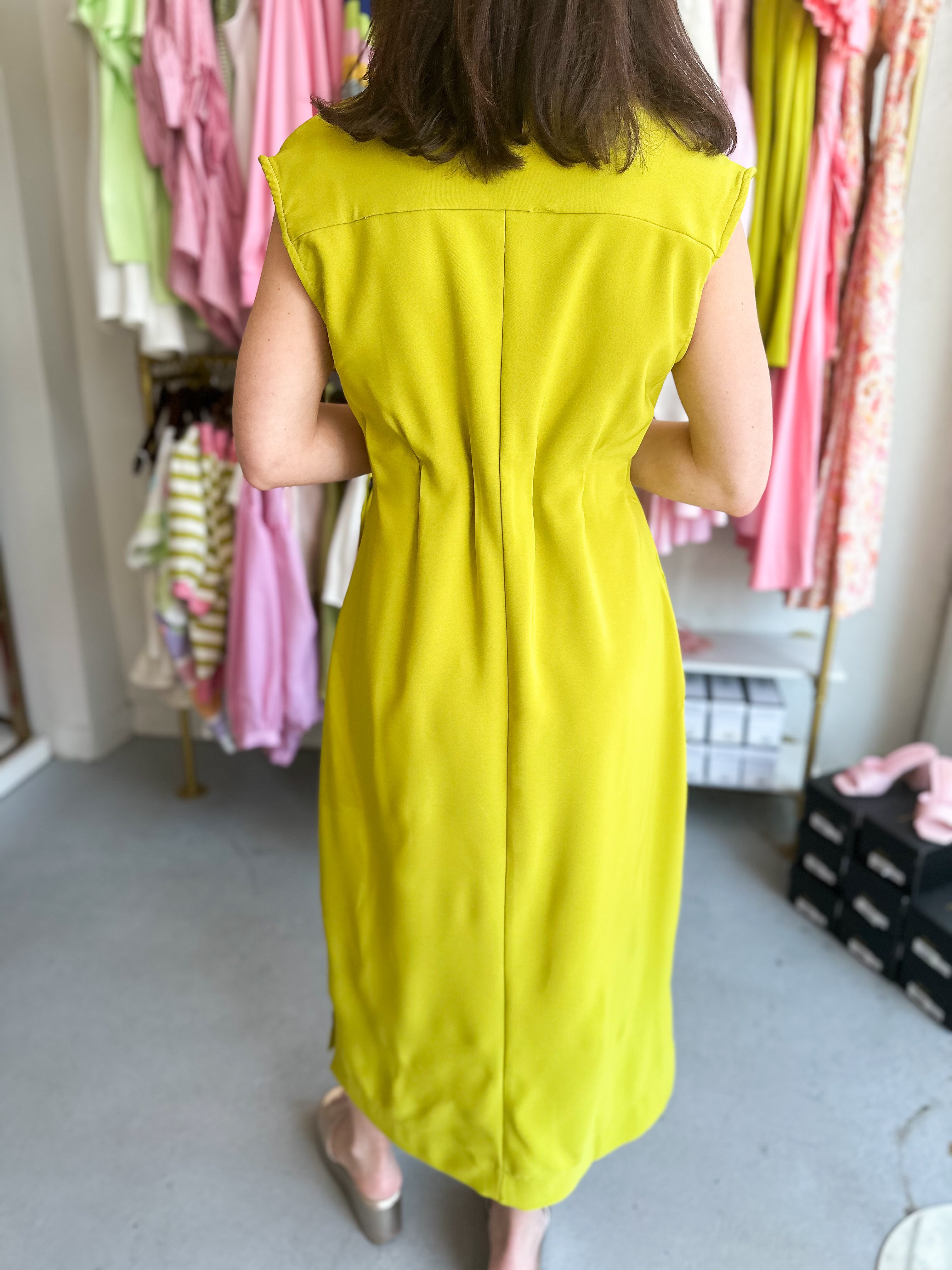 Pleated Waist Midi Dress