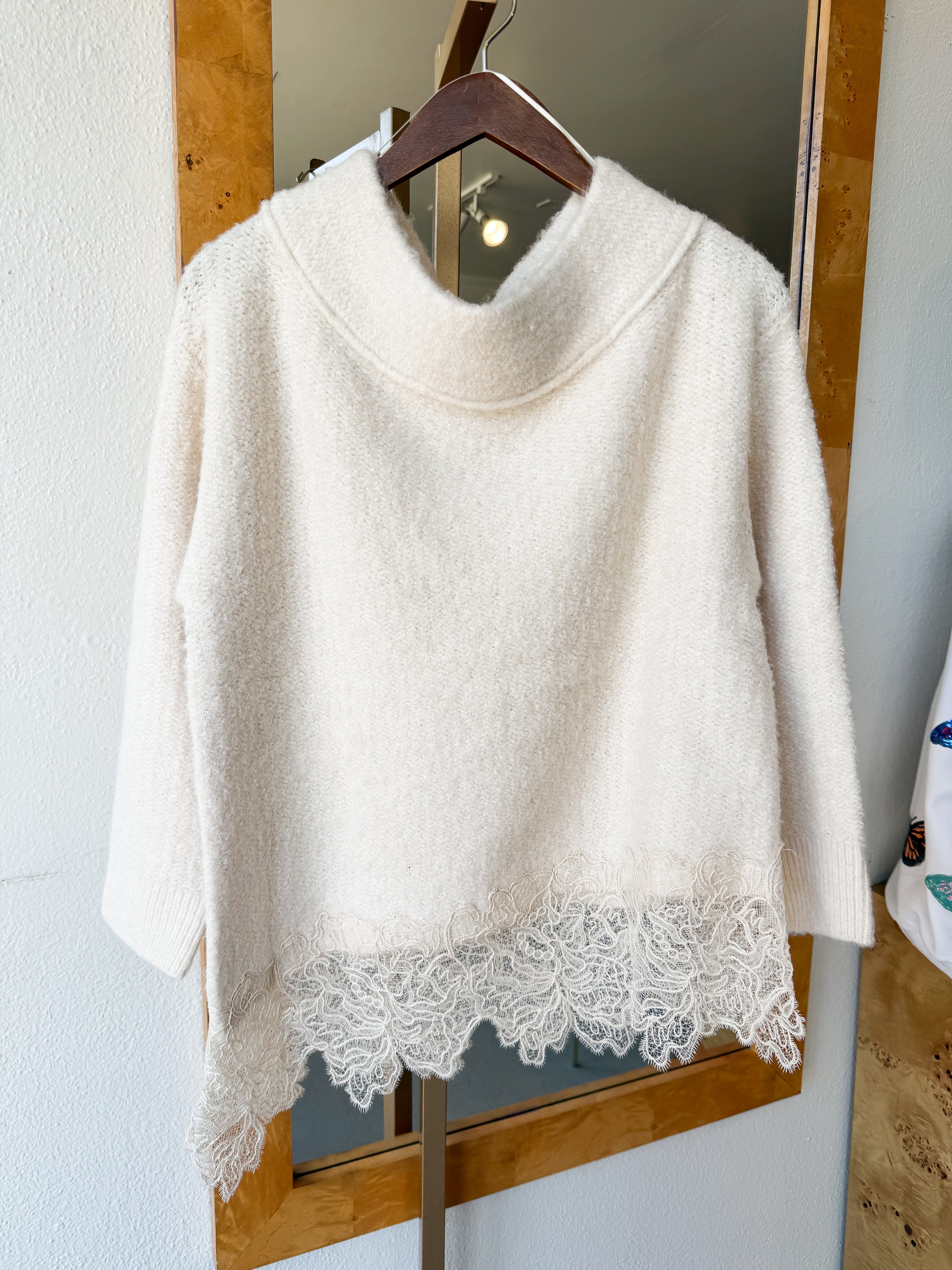 Boat Neck Lace Sweater