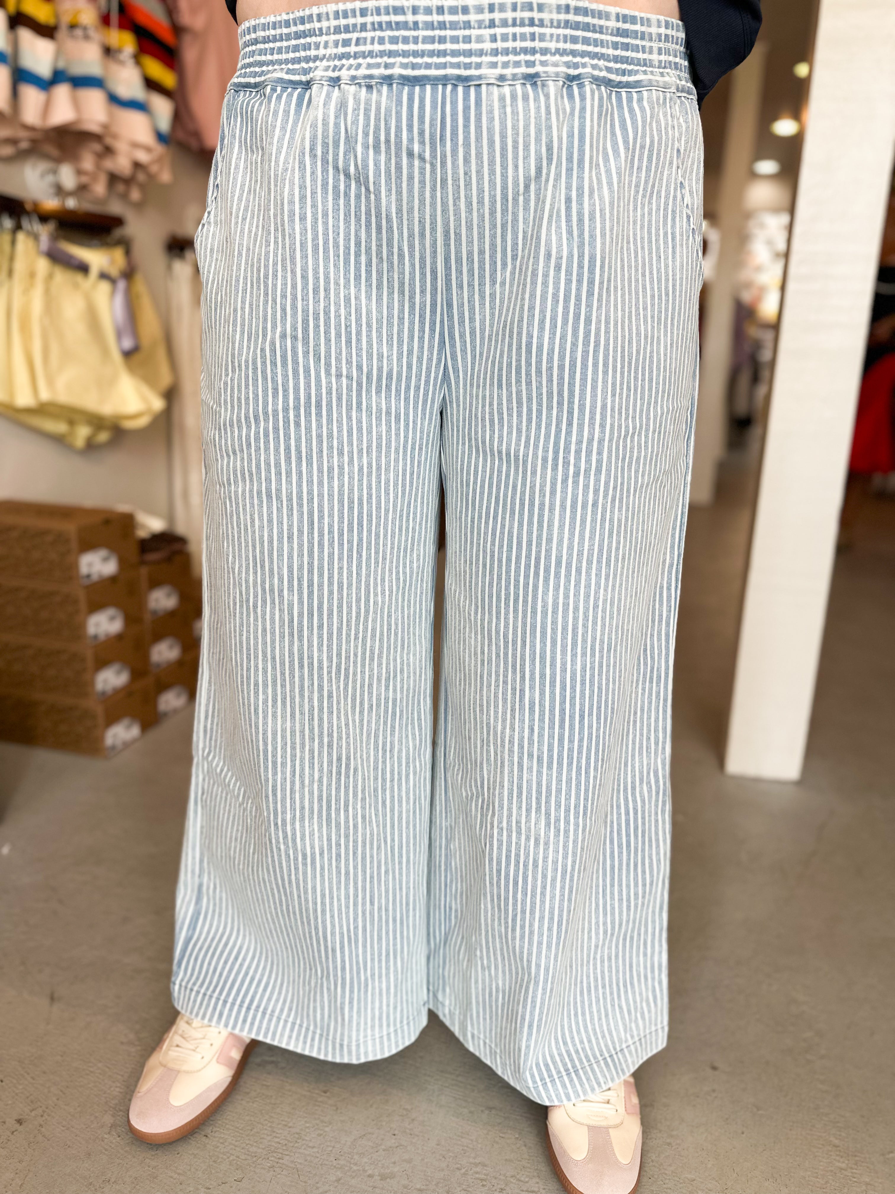 Plus Size Bayside Stripe Pants