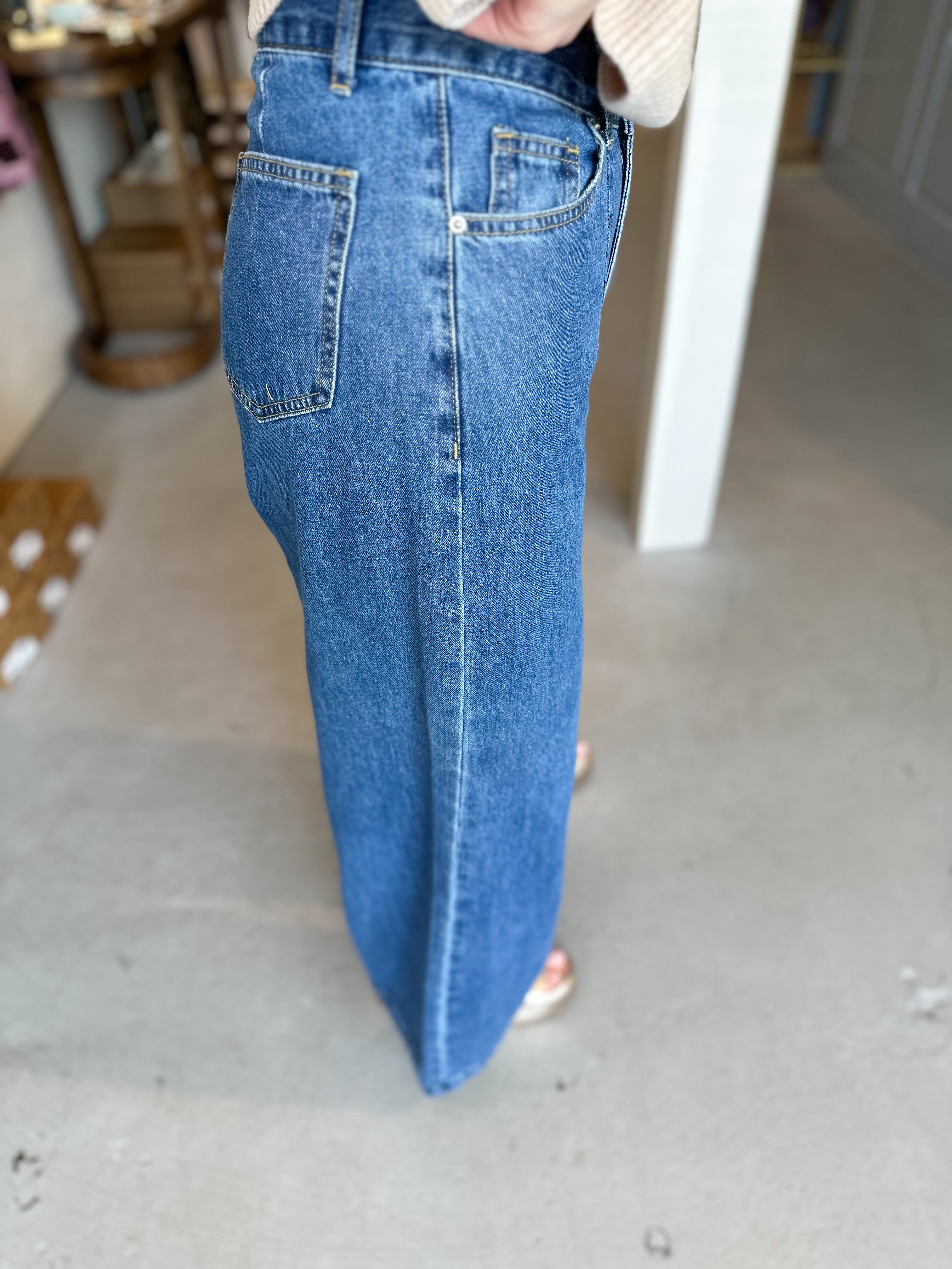 Wide Leg Denim Pants