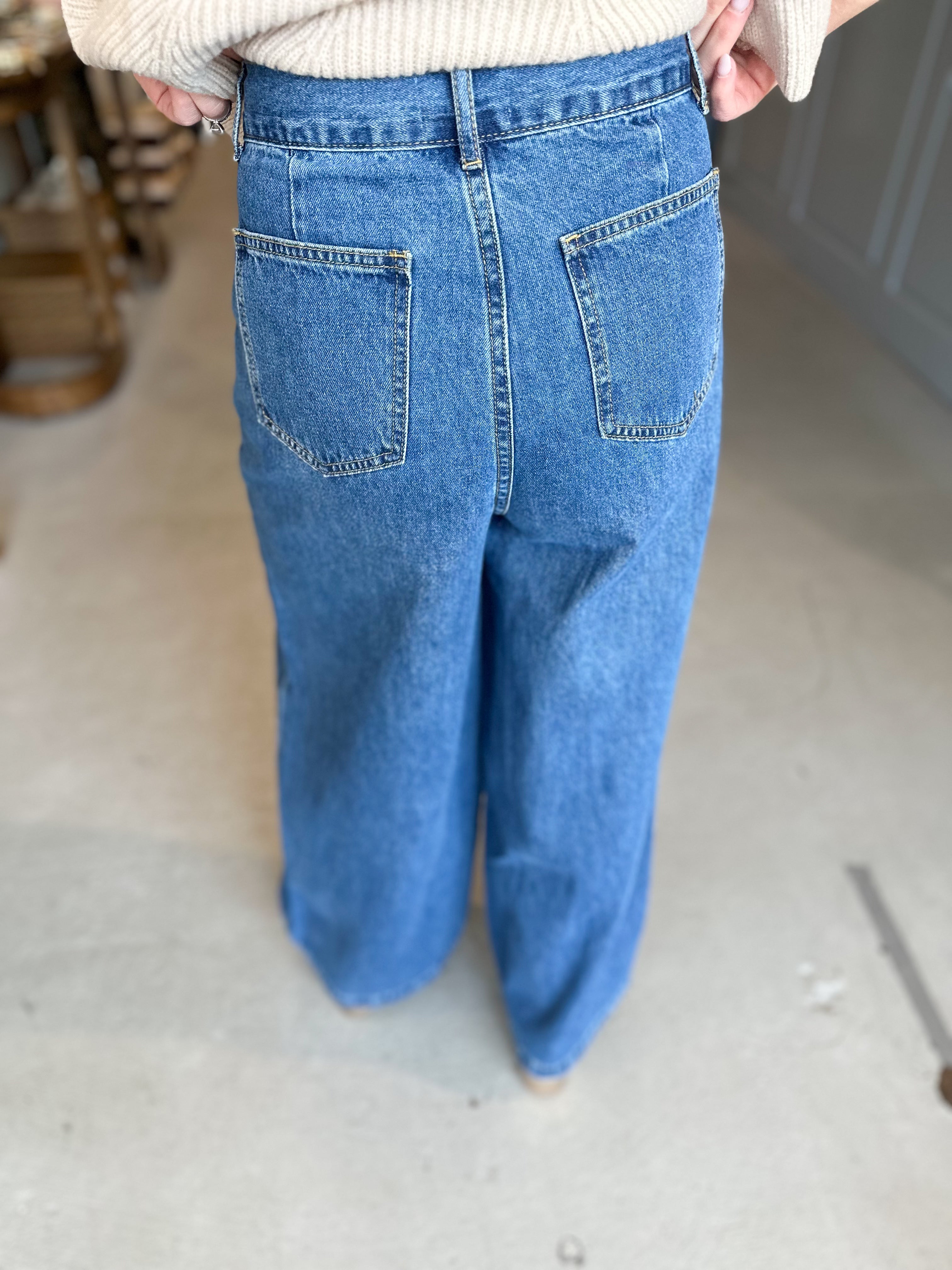Wide Leg Denim Pants