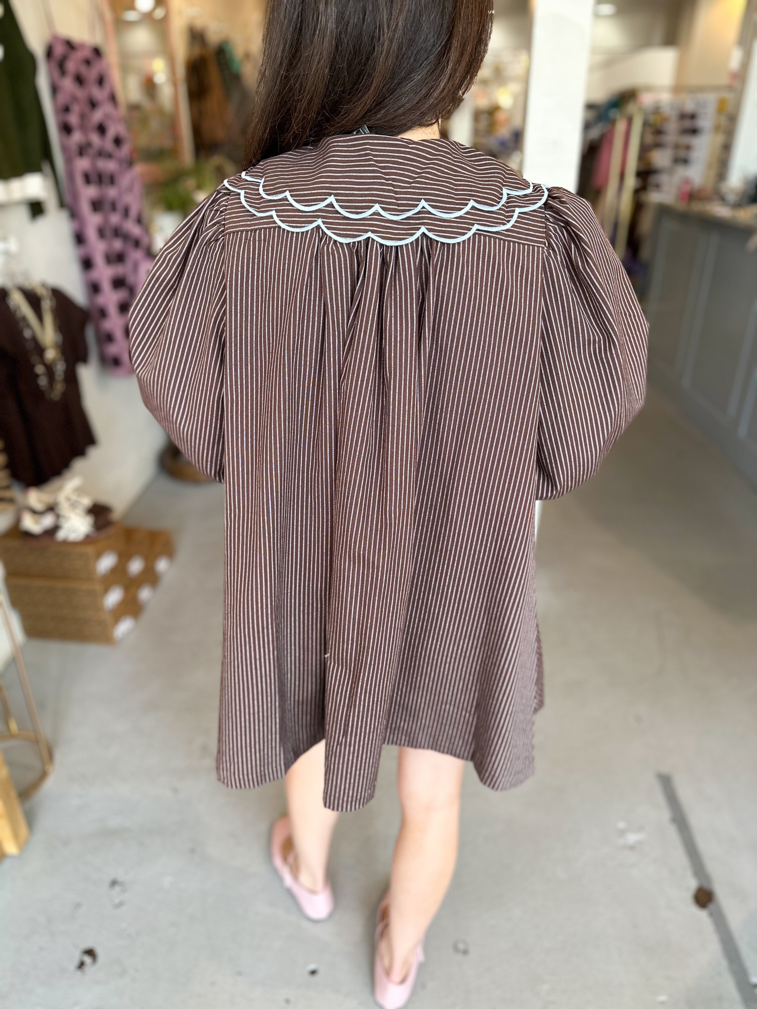 Scallop Collar Mini Dress