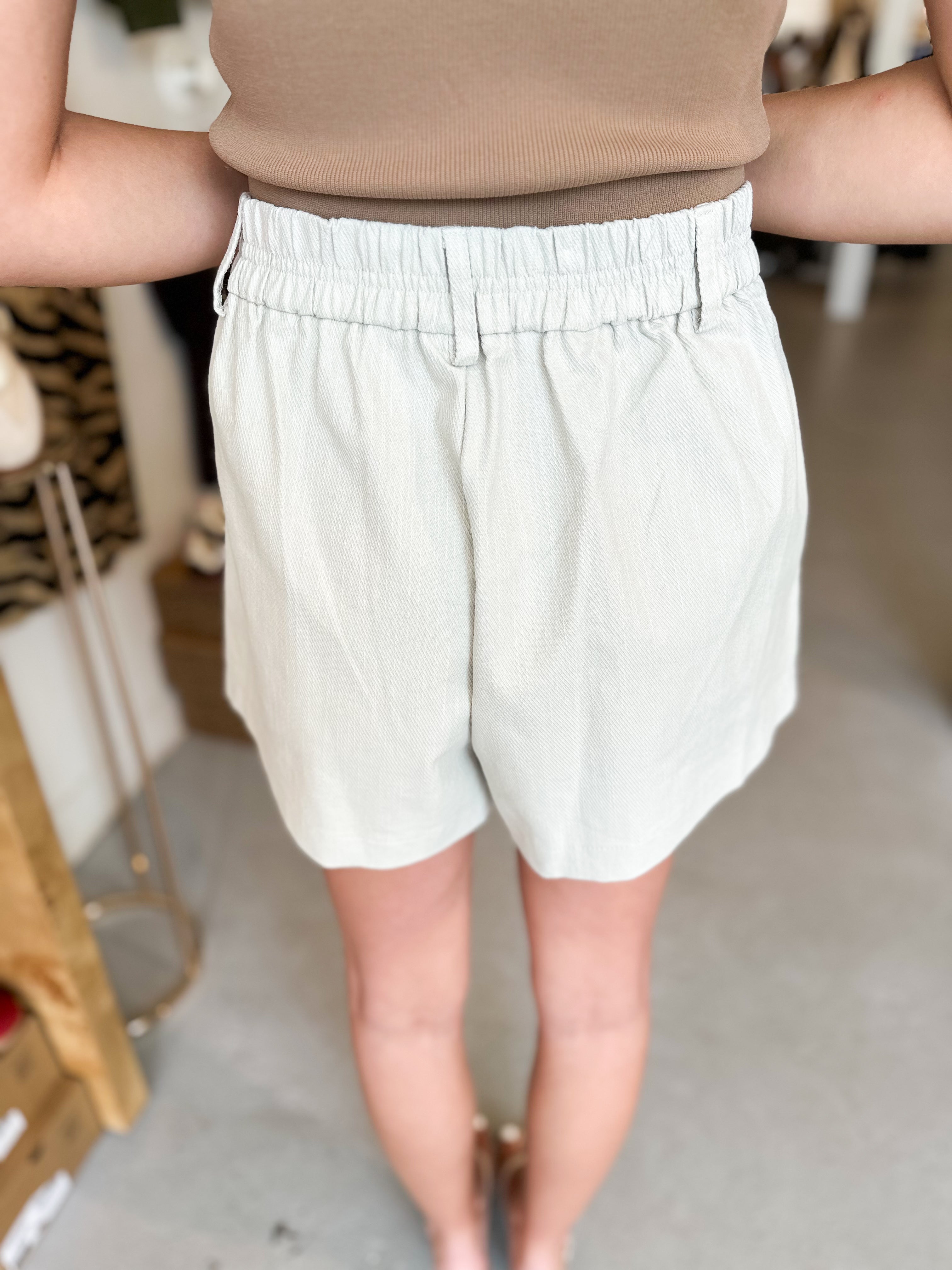 High Waist Pleat Shorts