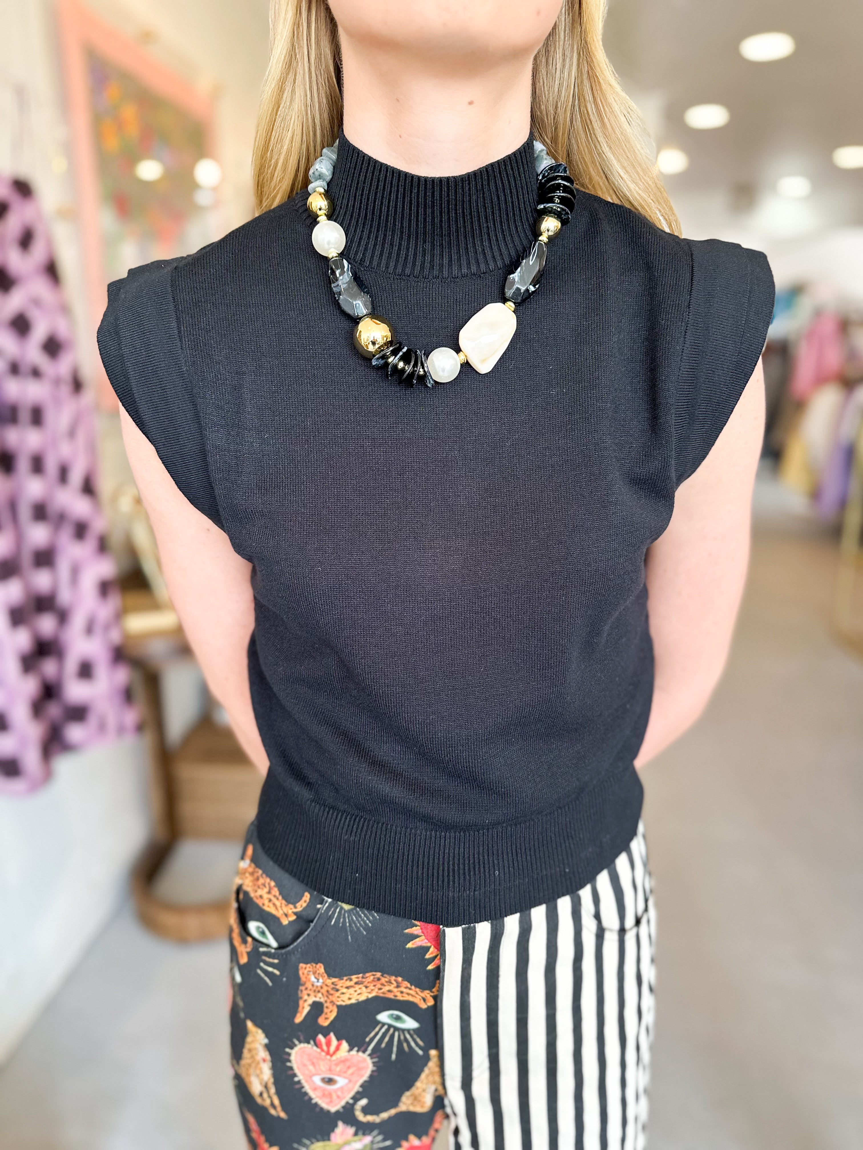 High Neck Knit Top