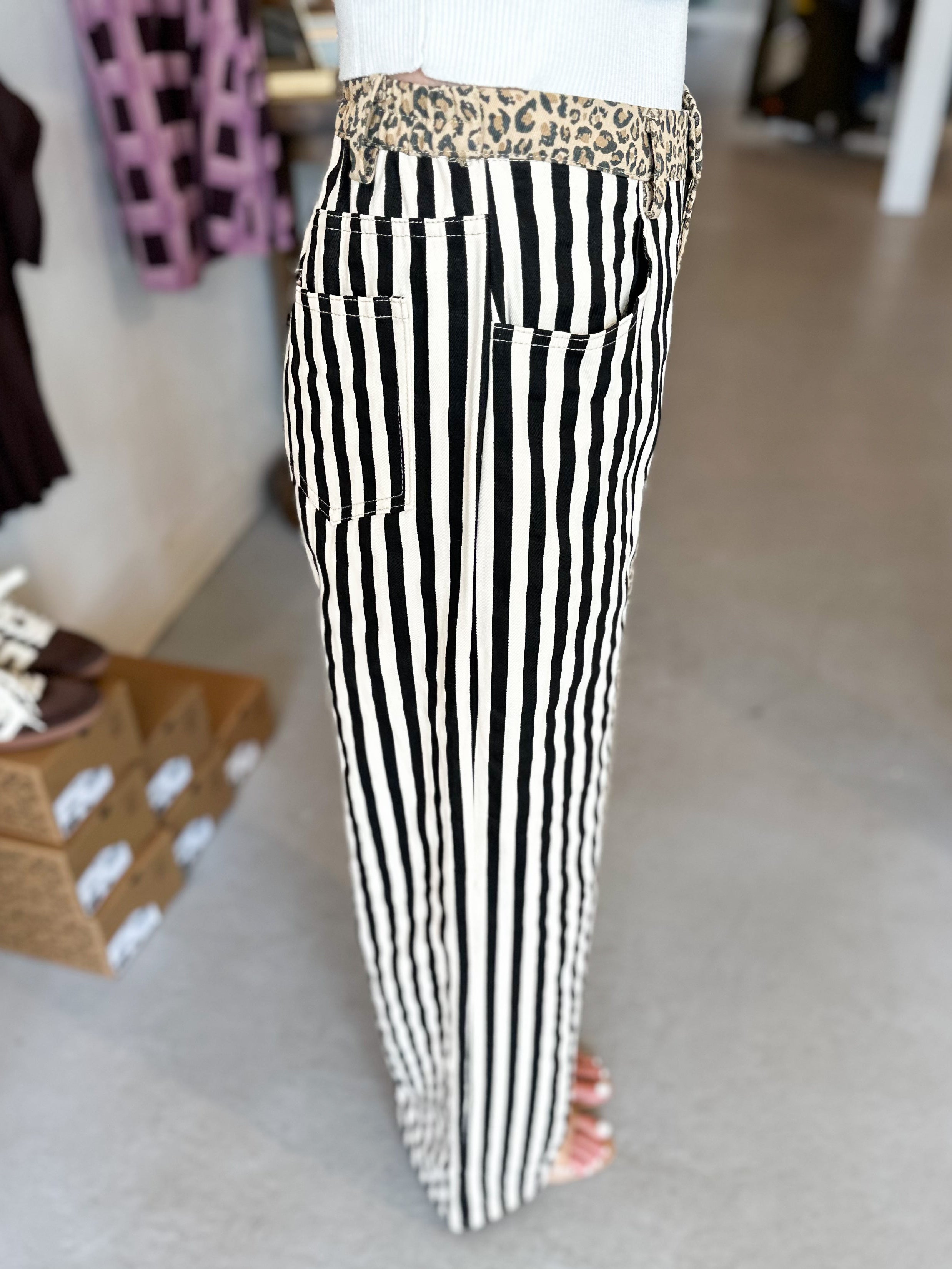 Mix & Match Leopard Stripe Pants