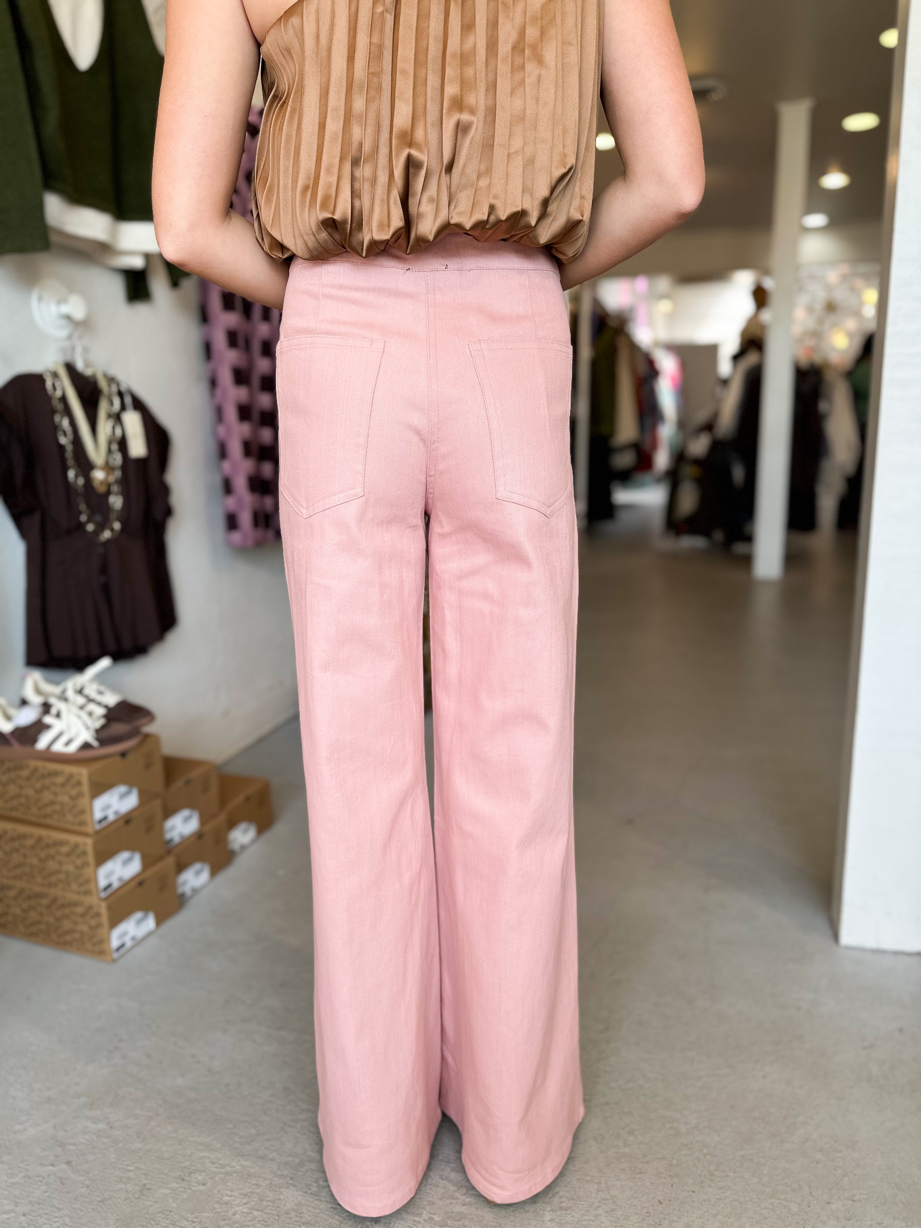 Vertical Seam High Waisted Flare Pant