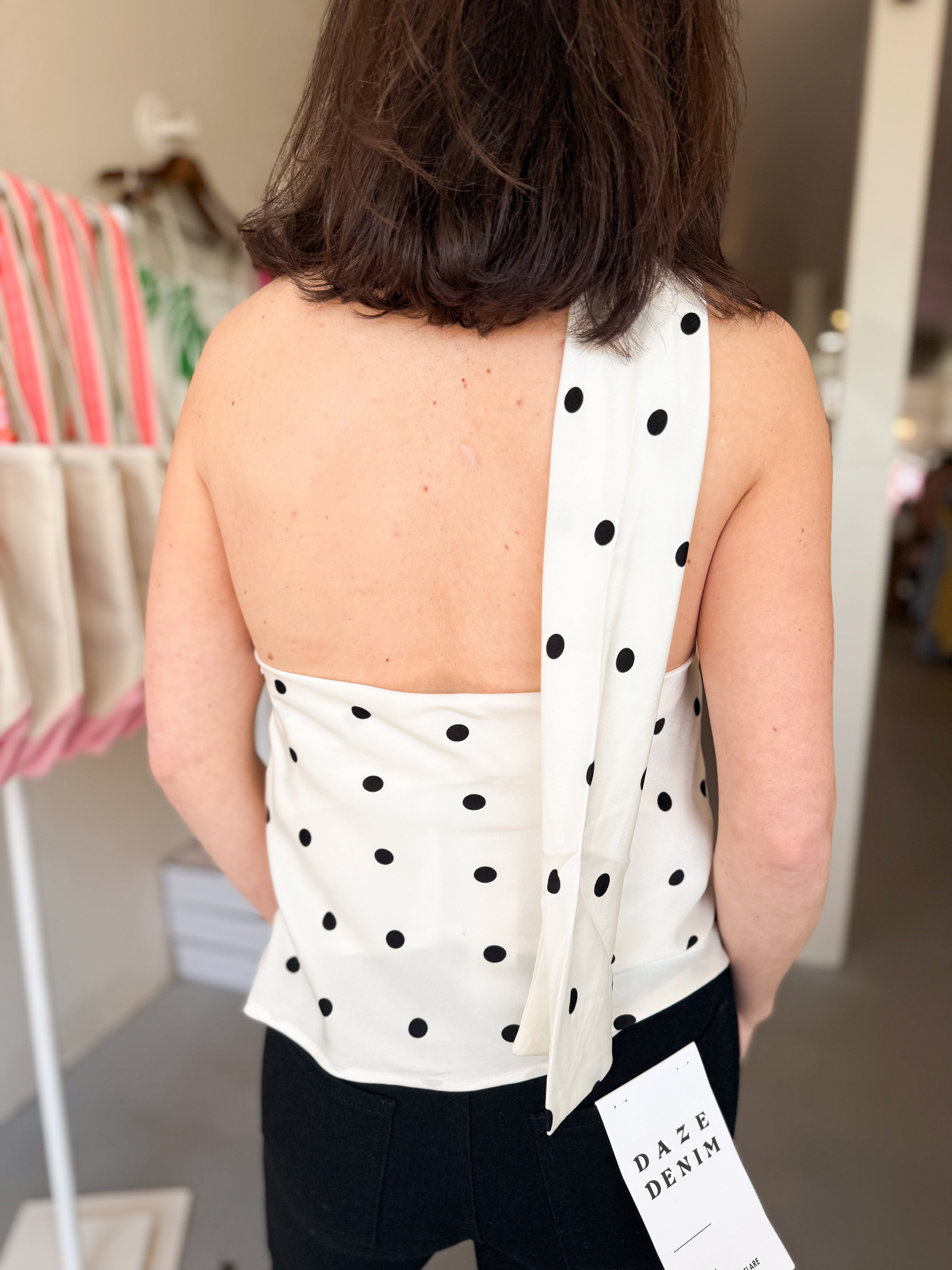 Polka Dot Scarf Top