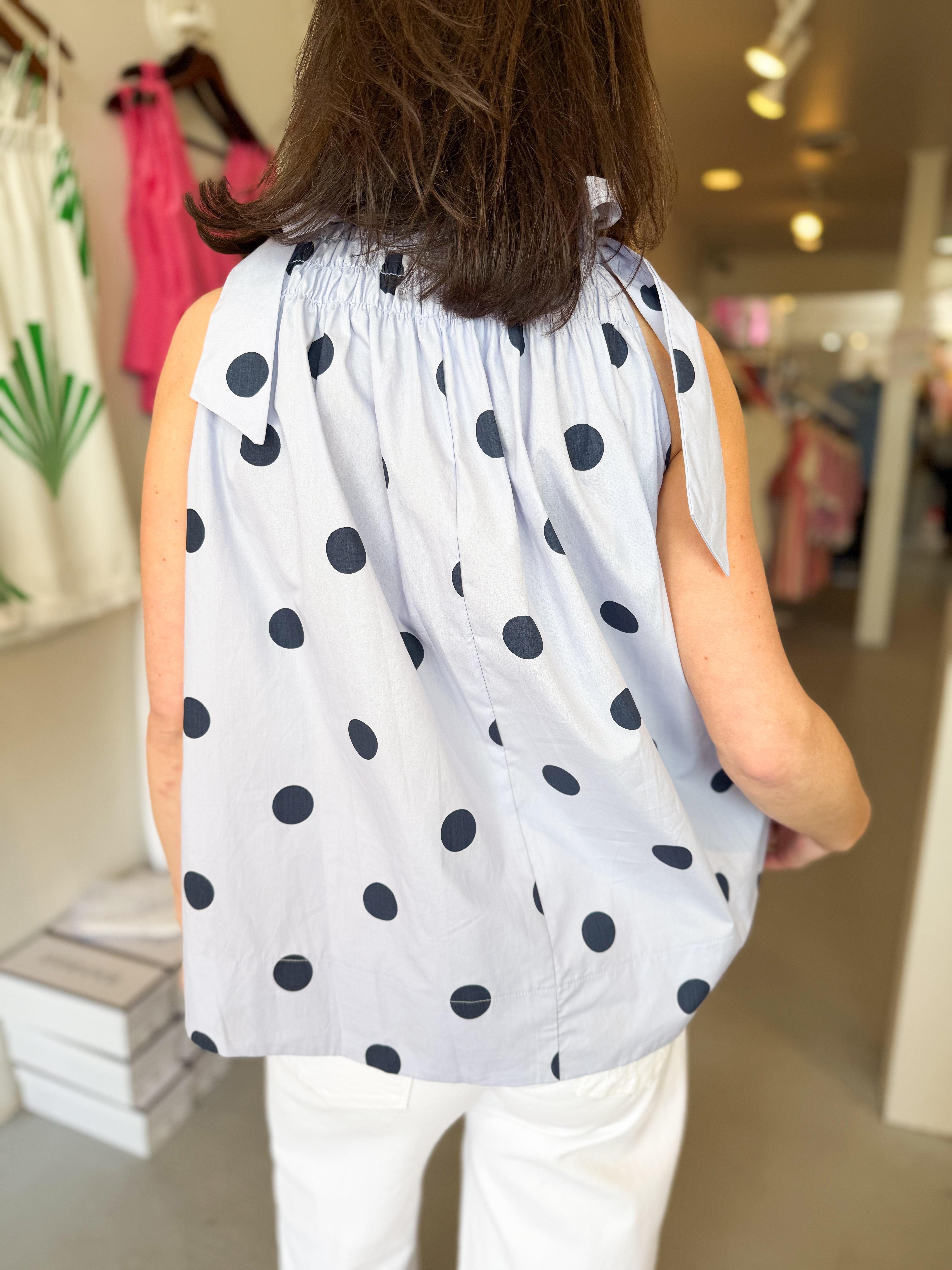 Smocked Polka Dot Top
