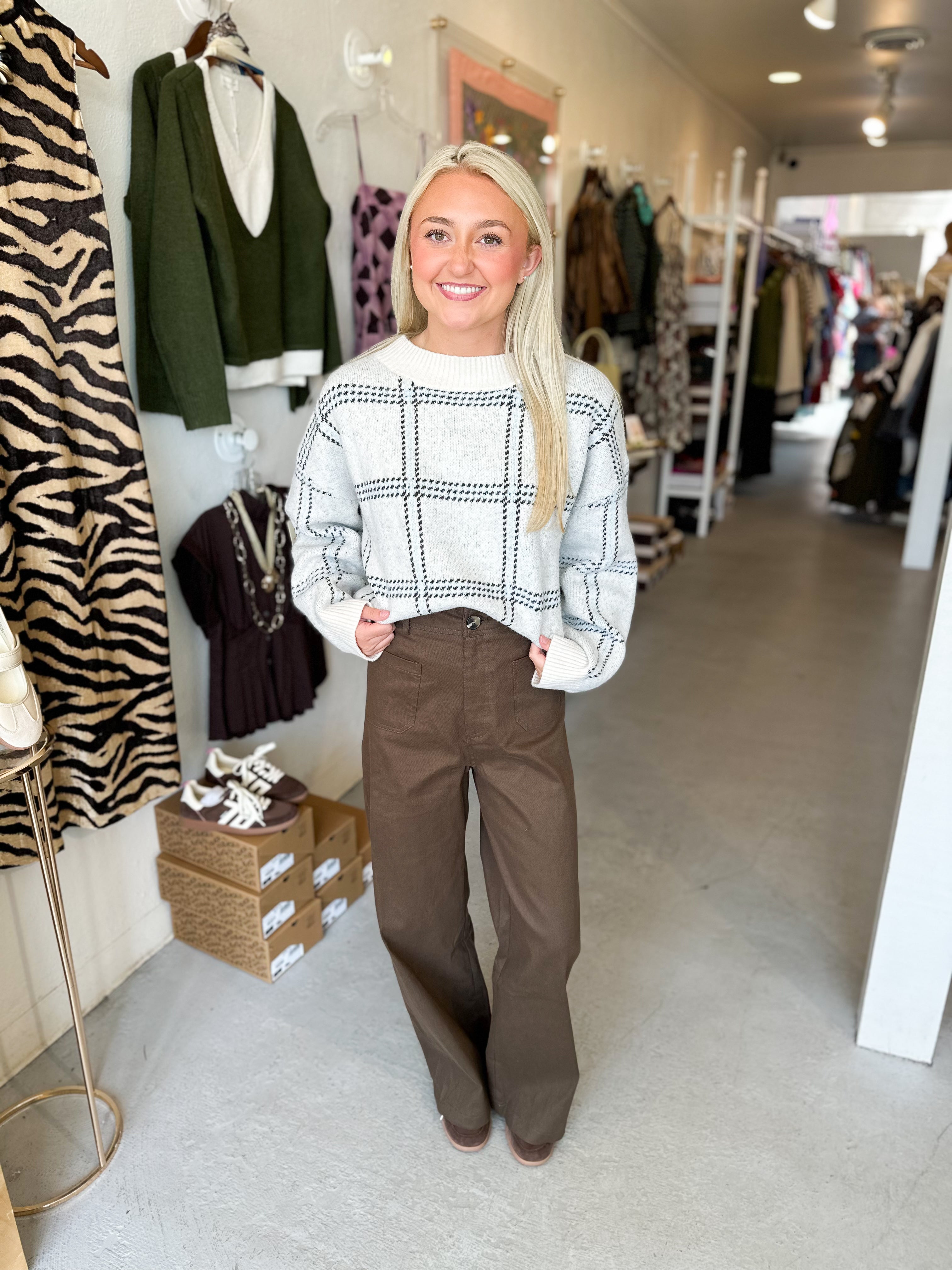 Plaid Sweater Top