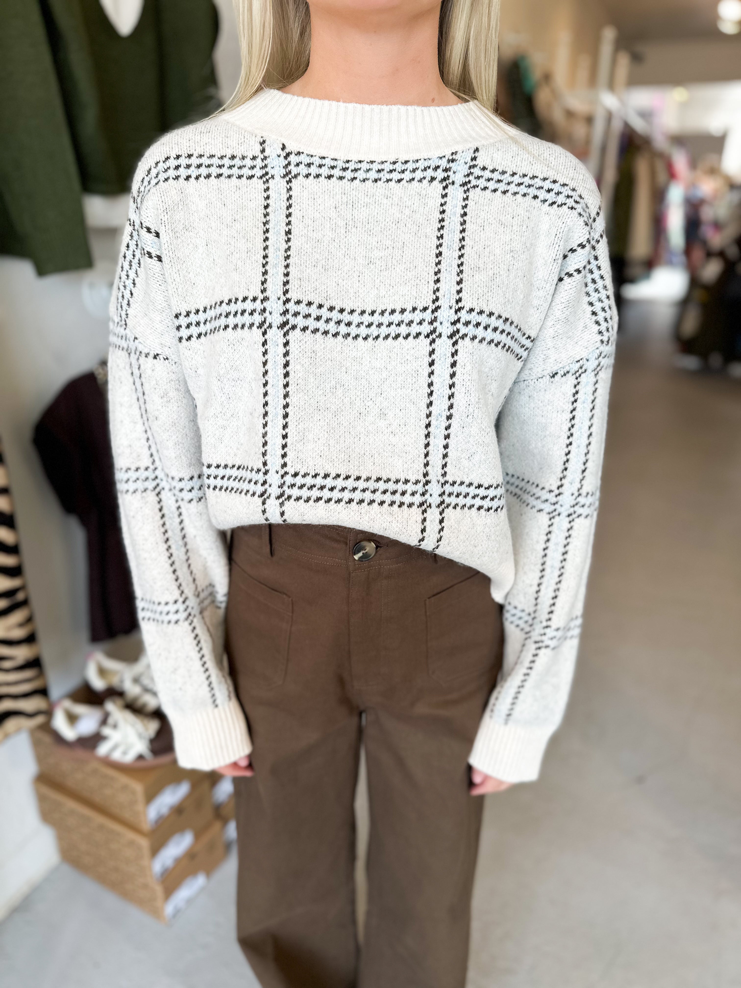 Plaid Sweater Top