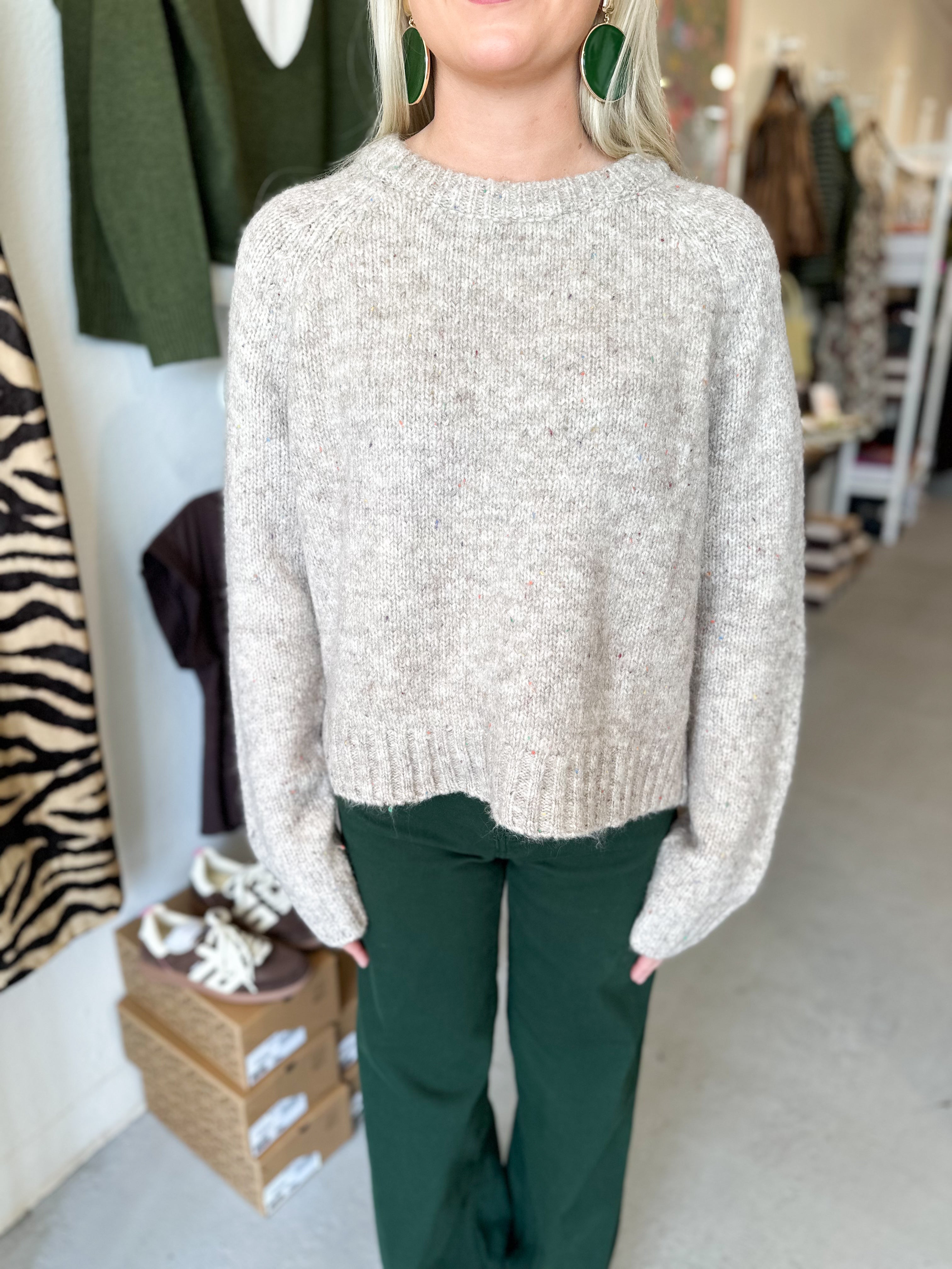 Speckled Crew Neck Sweater