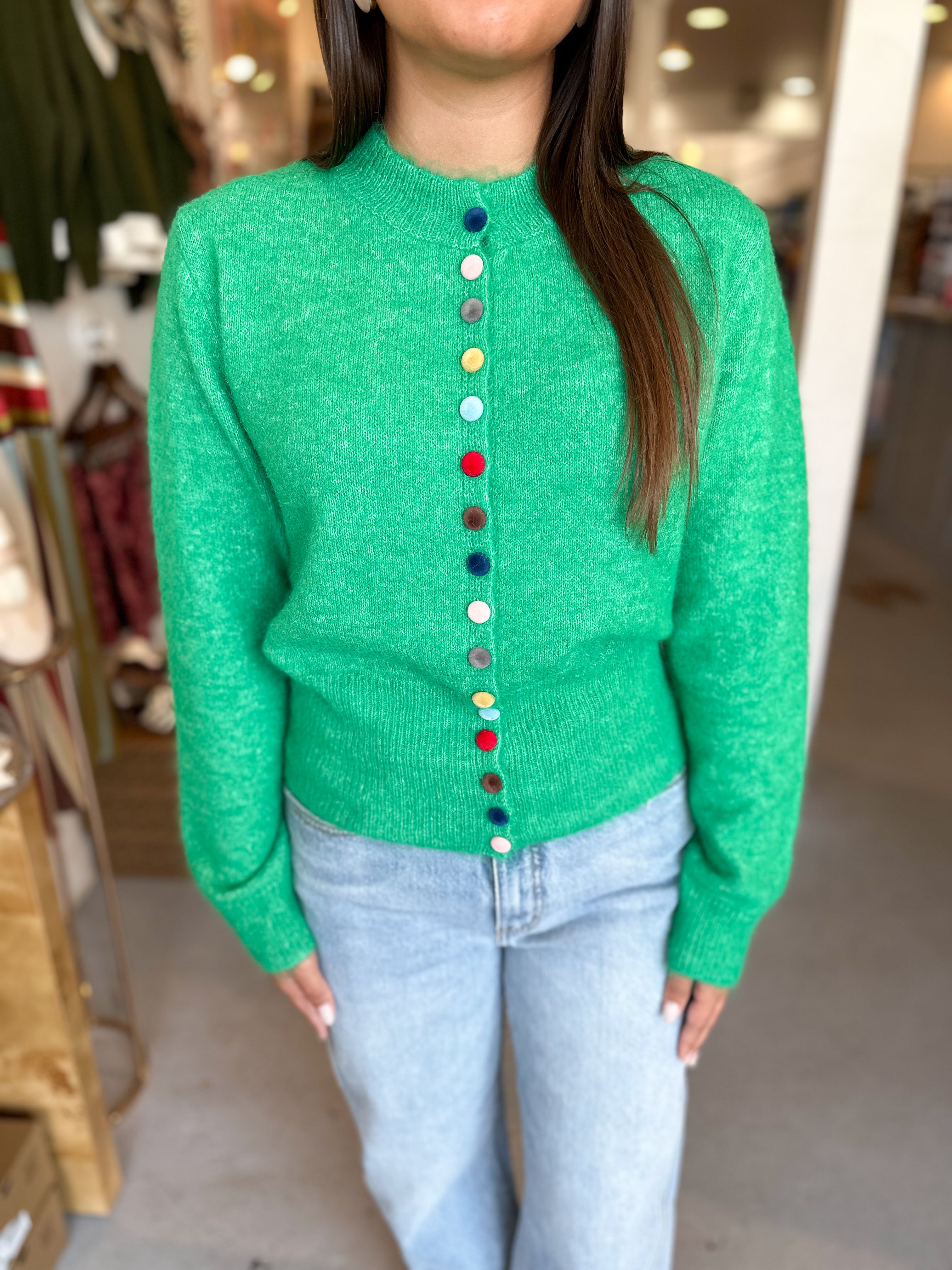 Multi Color Button Cardigan
