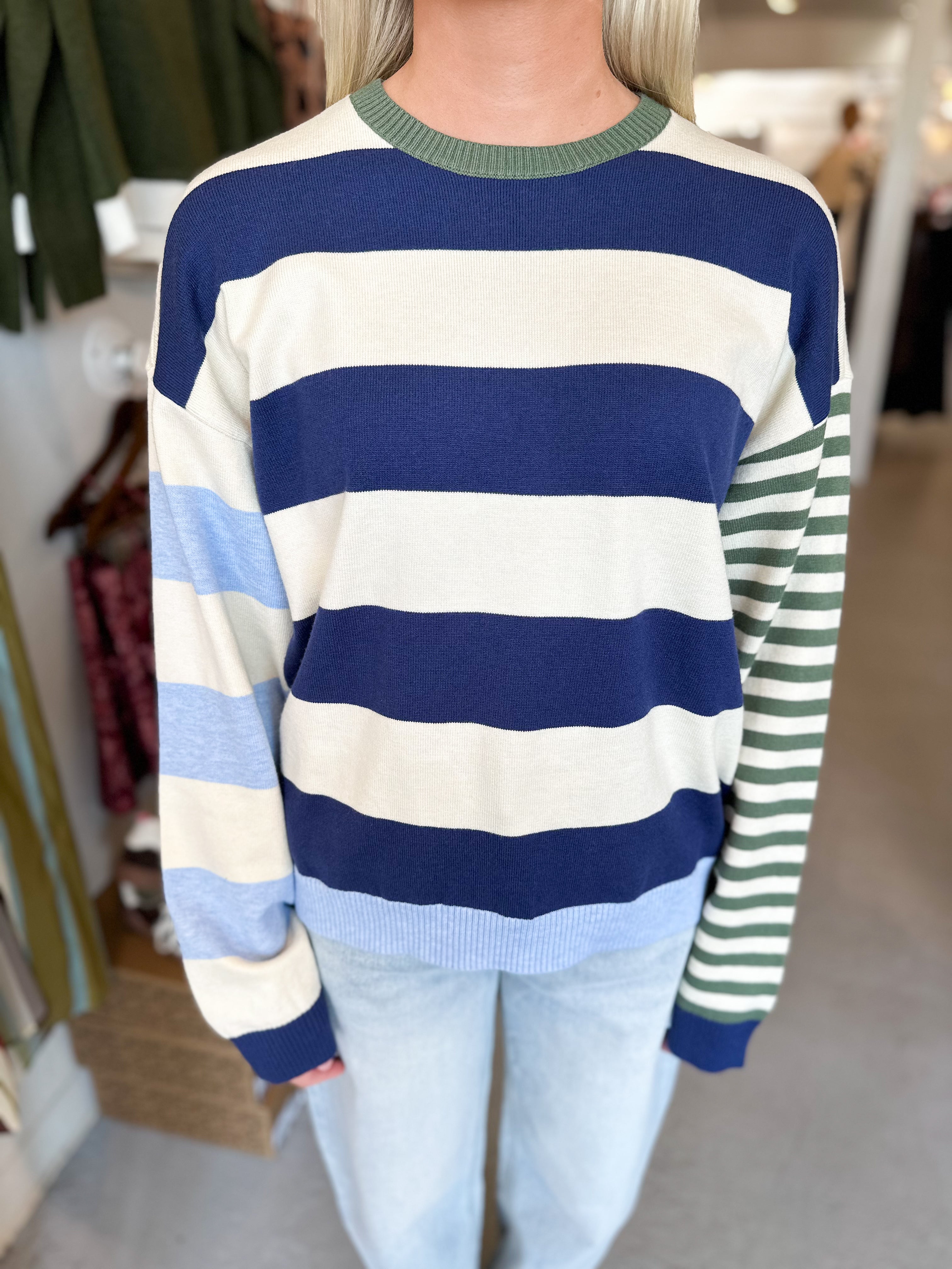 Long Sleeve Stipe Sweater