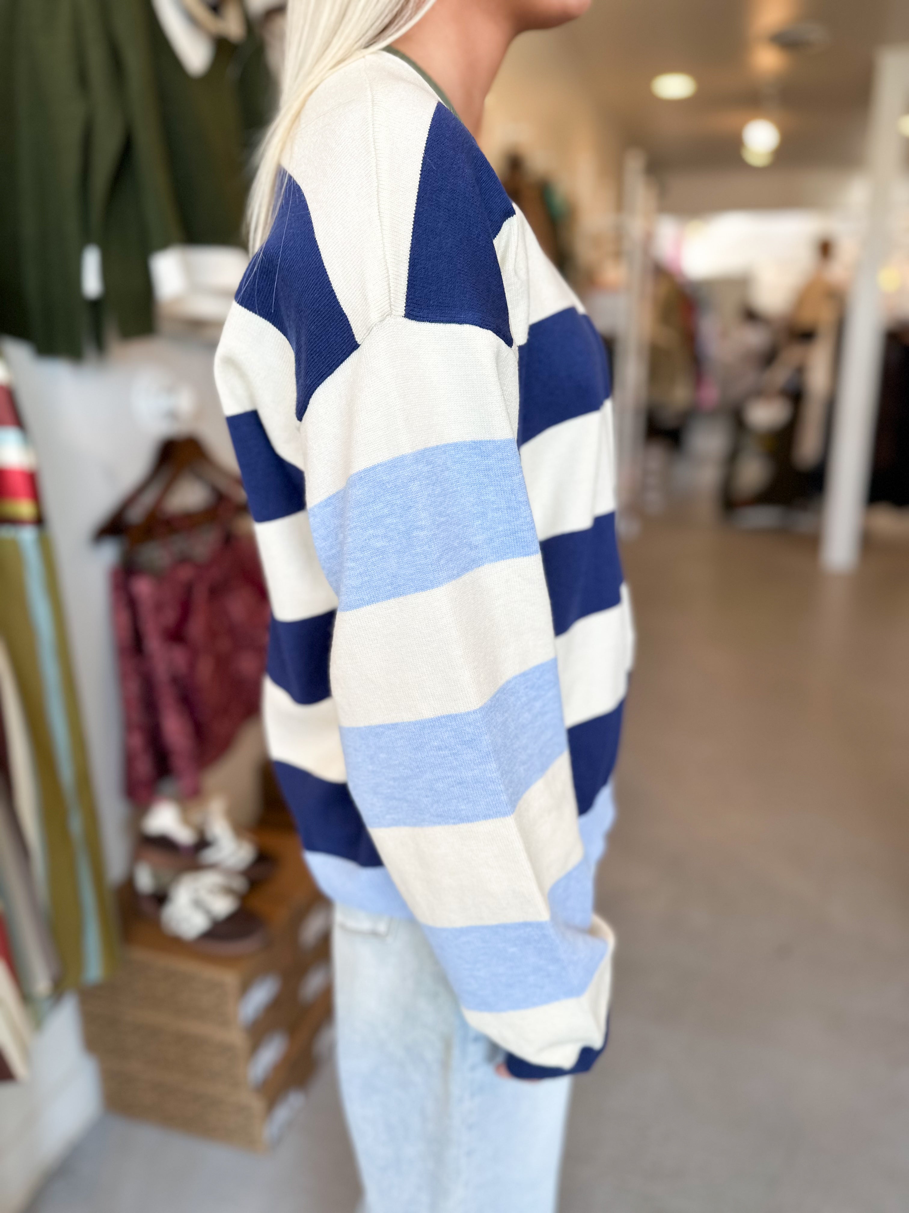 Long Sleeve Stipe Sweater