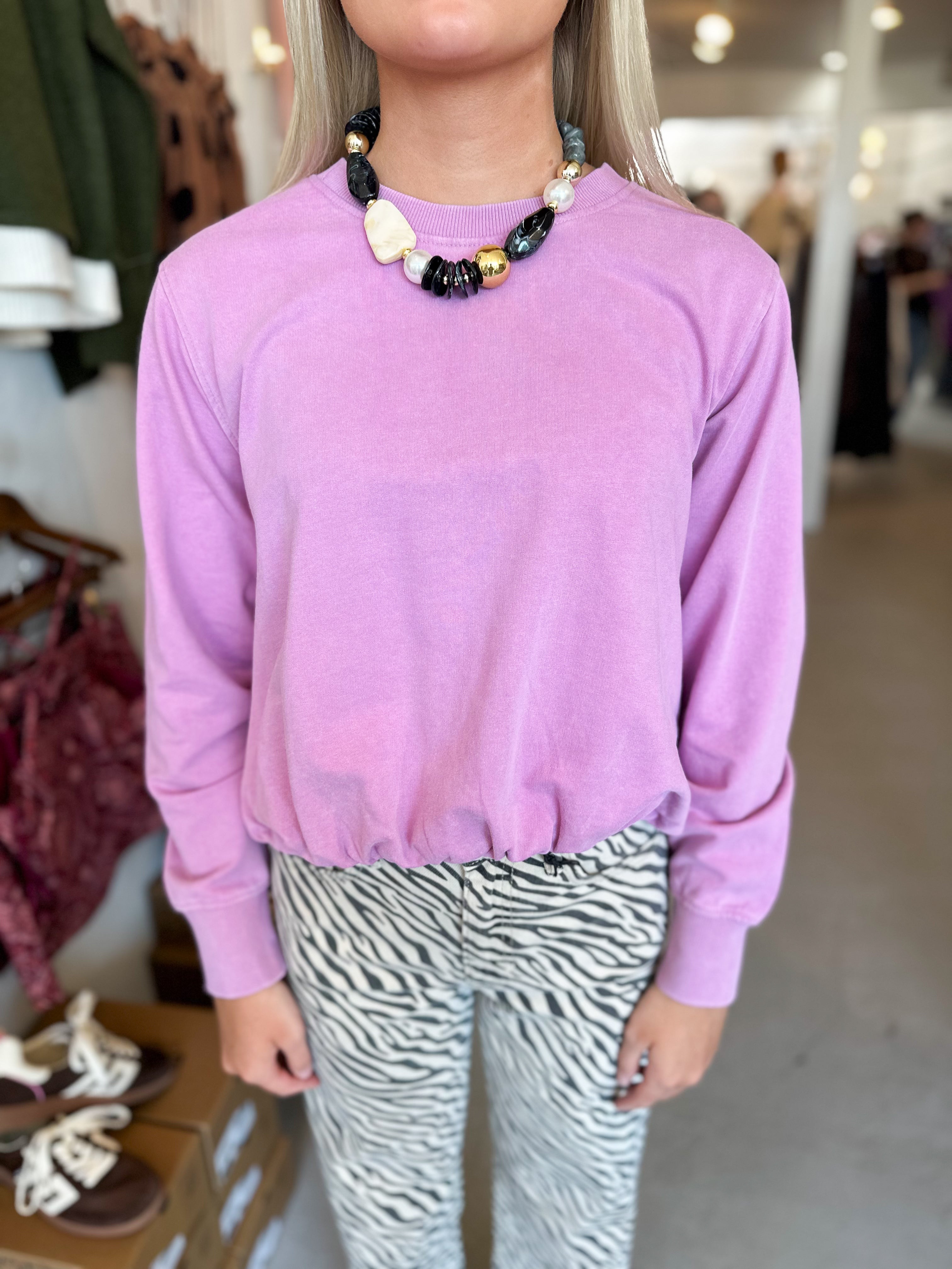 Mineral Bubble Hem Pullover