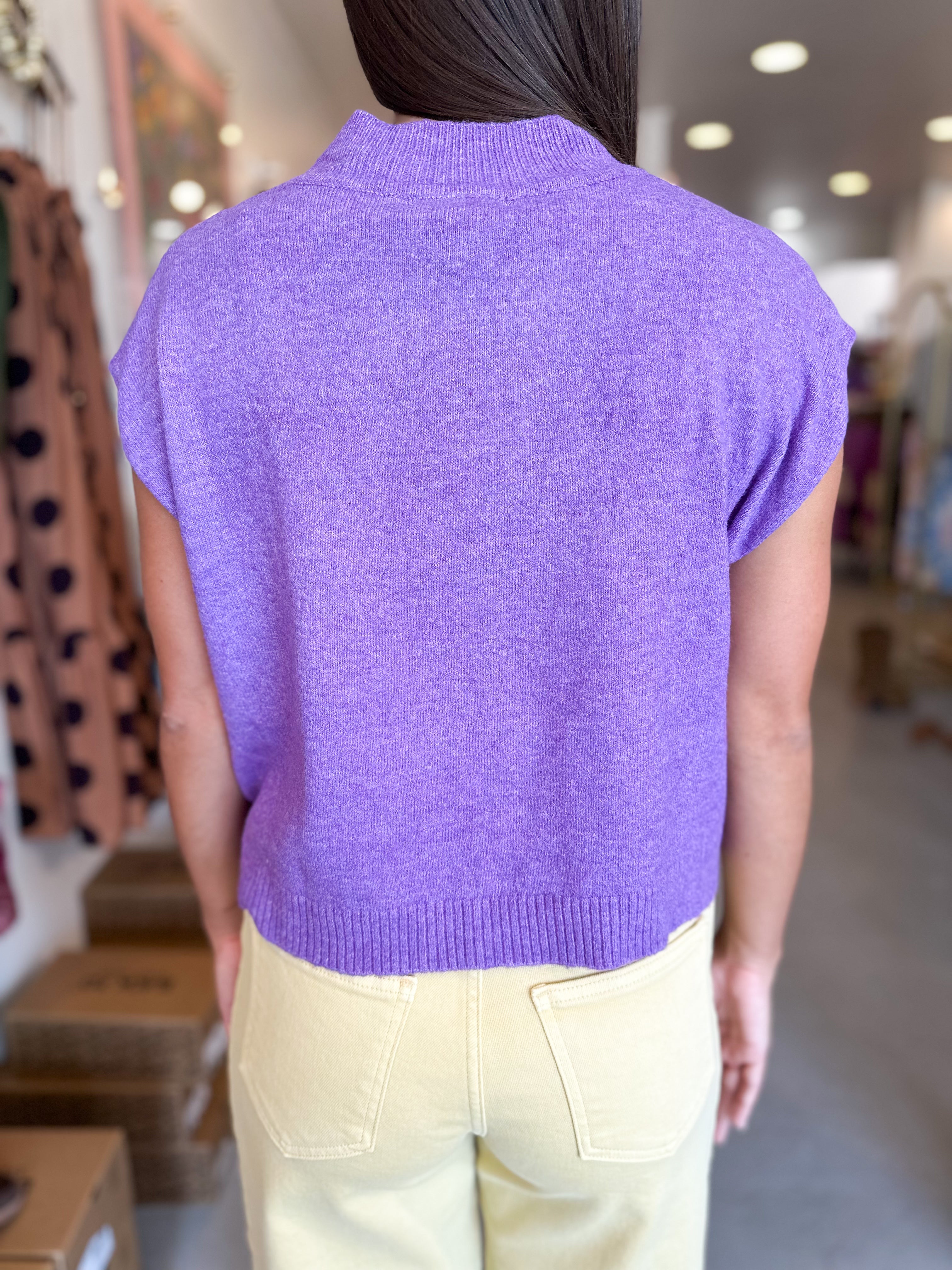 Game Day Mock Neck Pennant Sweater