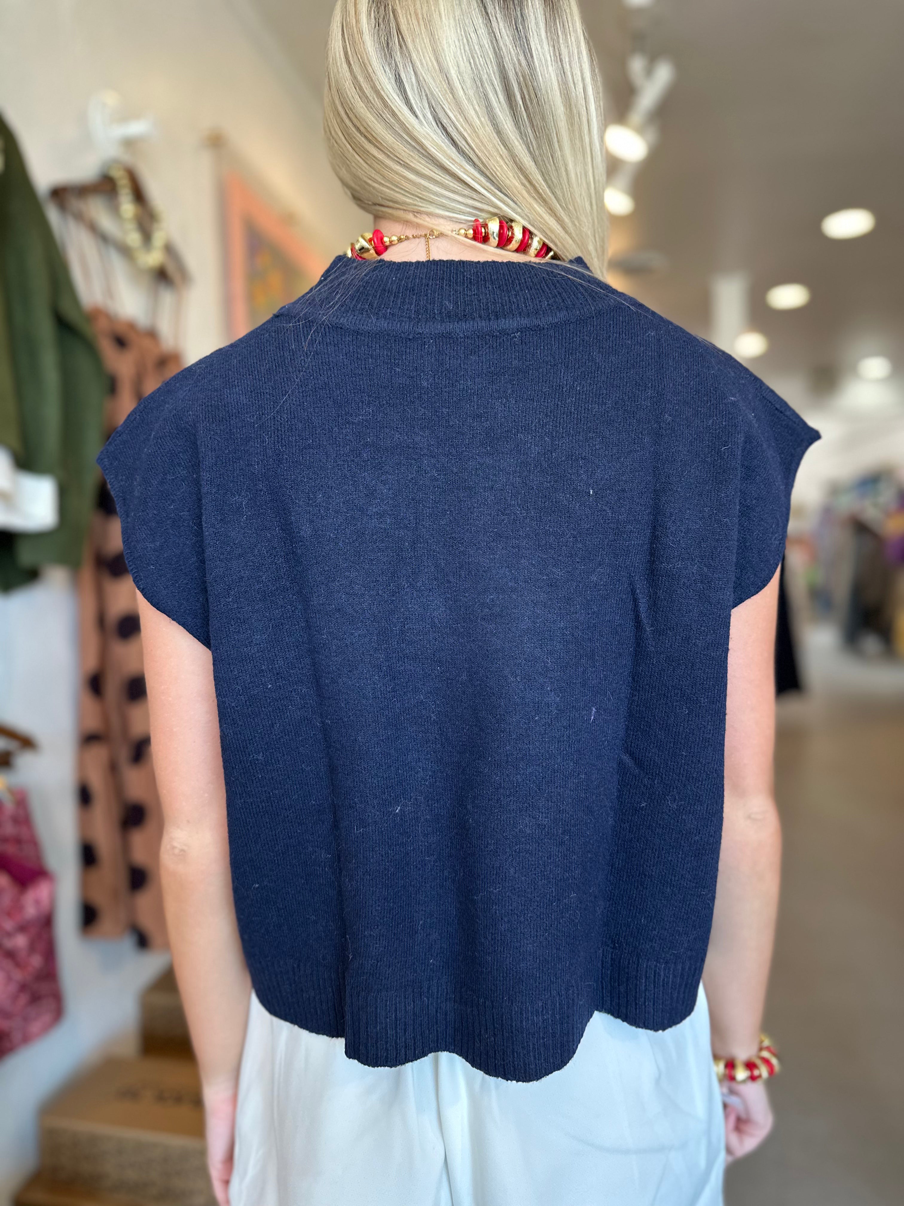 Game Day Mock Neck Pennant Sweater