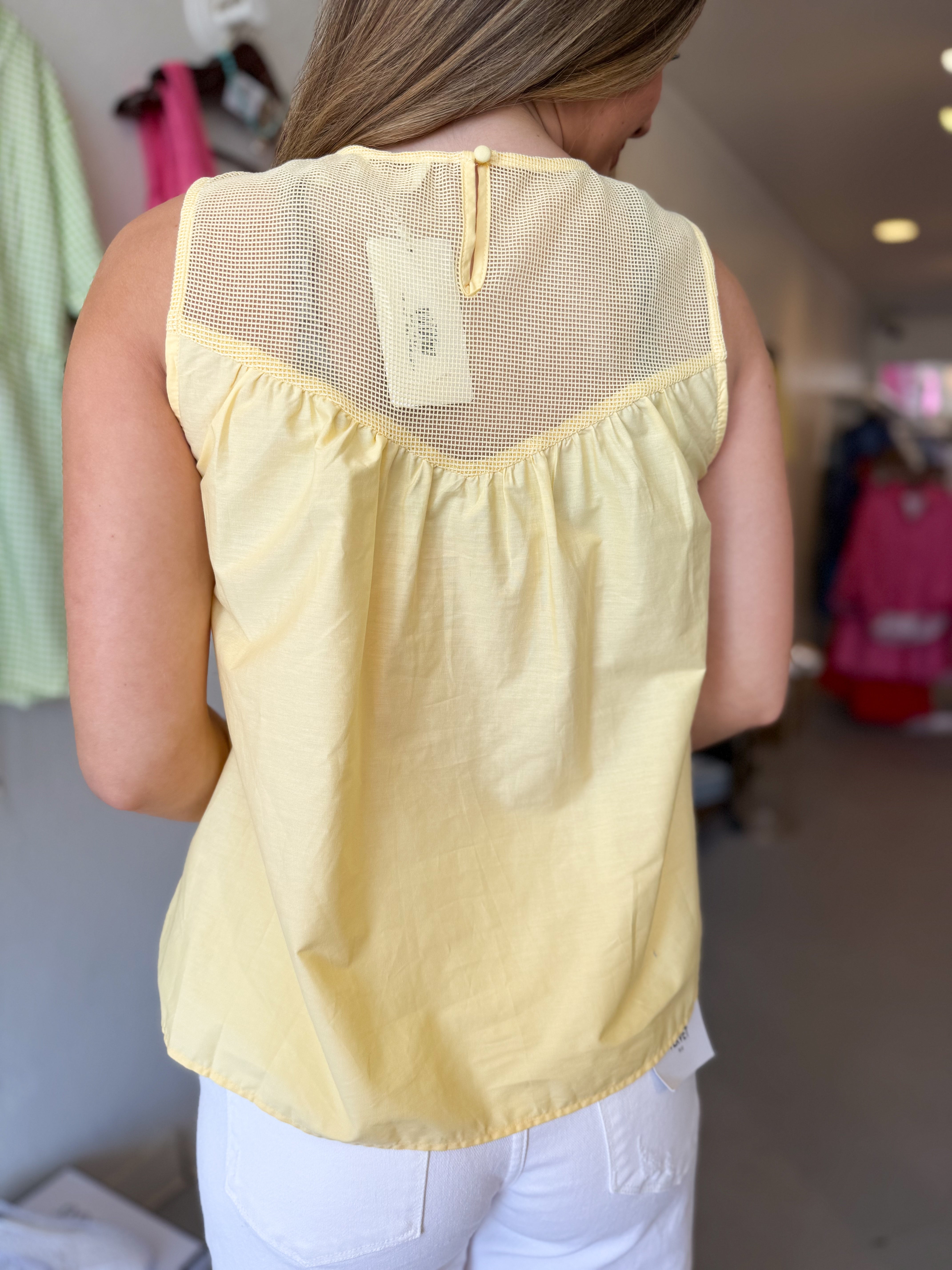 Contrast Mesh Yellow Tank