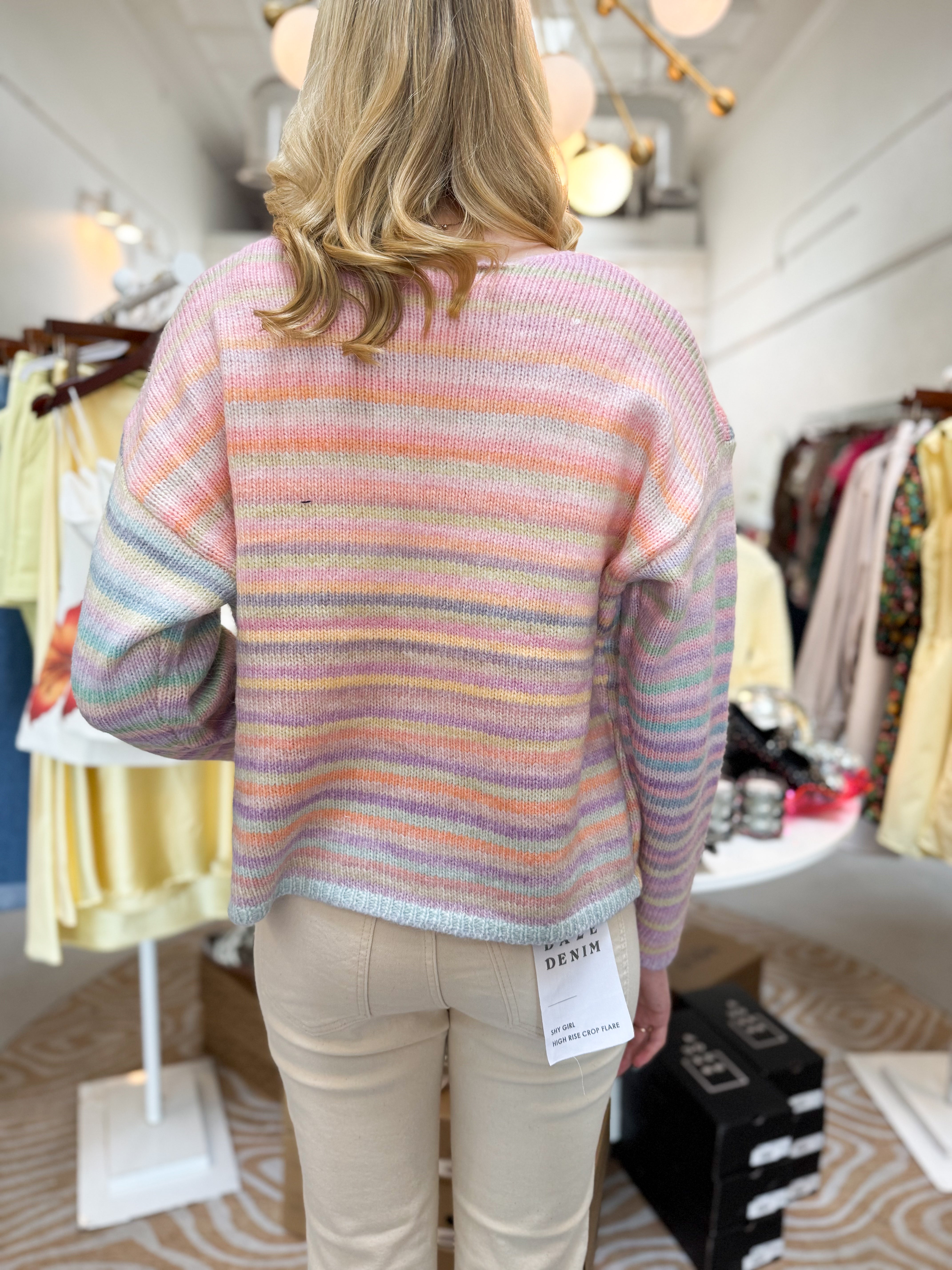 Pastel Rainbow Knit Sweater