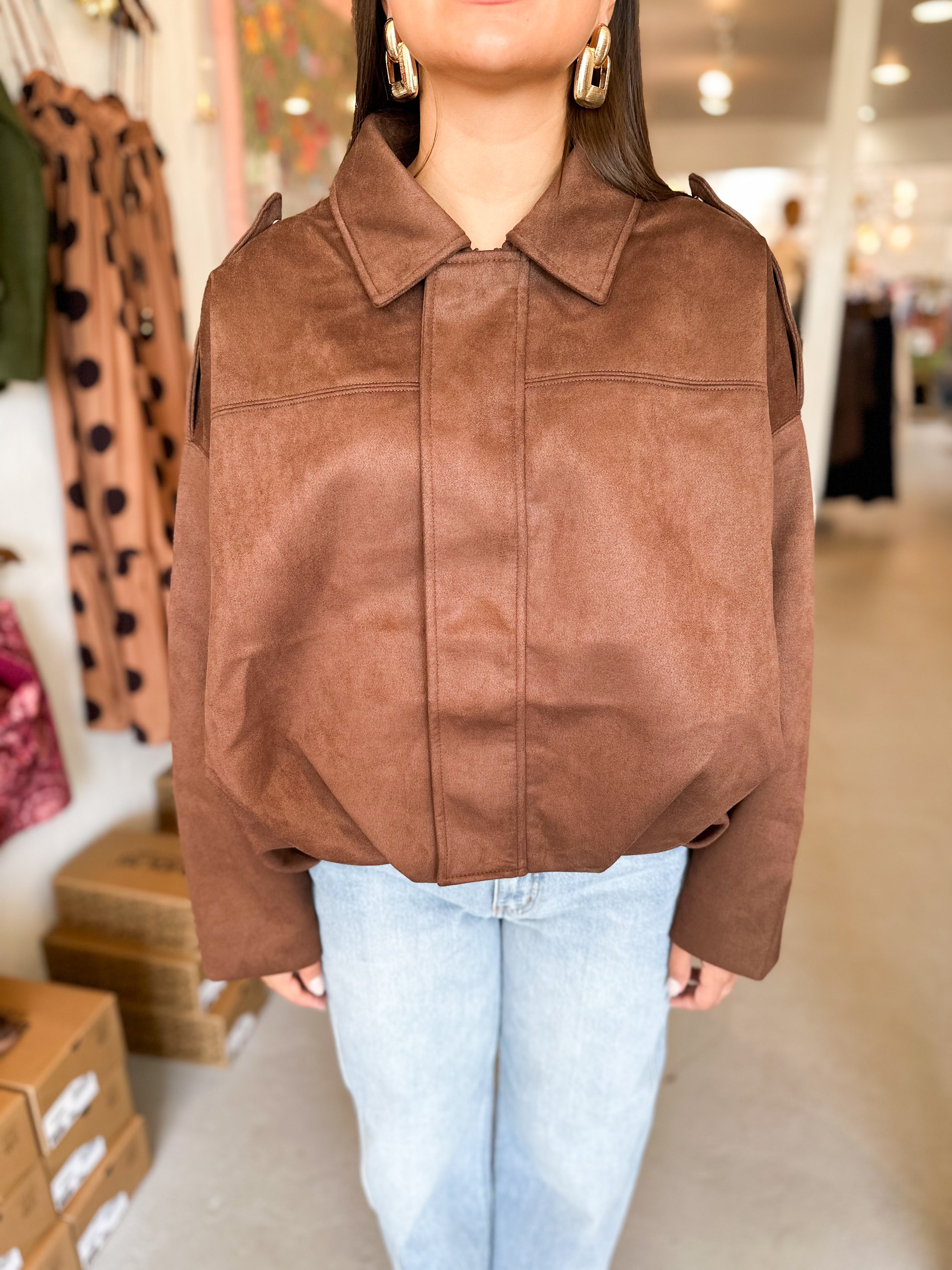 Faux Suede Oversize Jacket