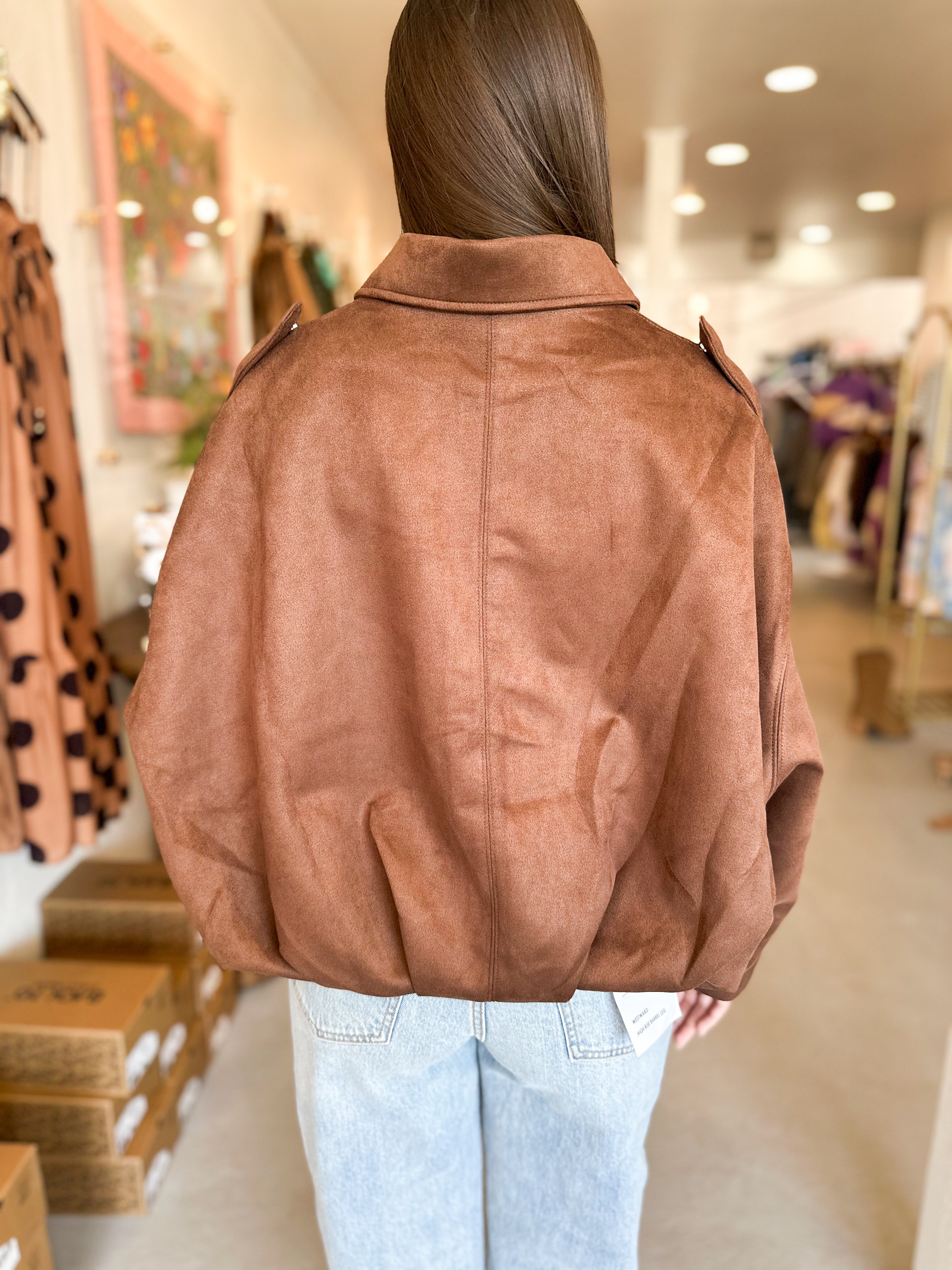Faux Suede Oversize Jacket