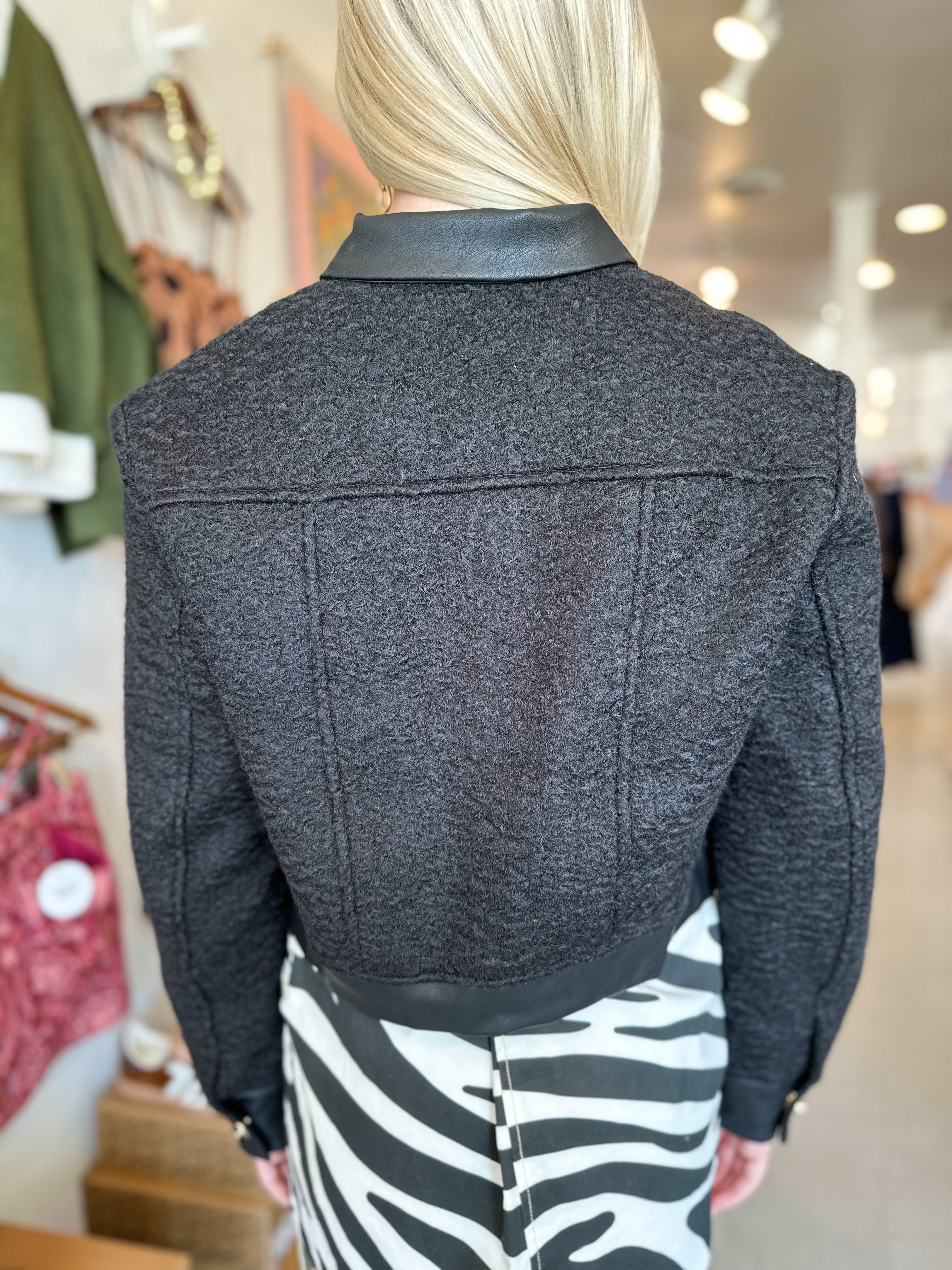 Leather Detail Jacket