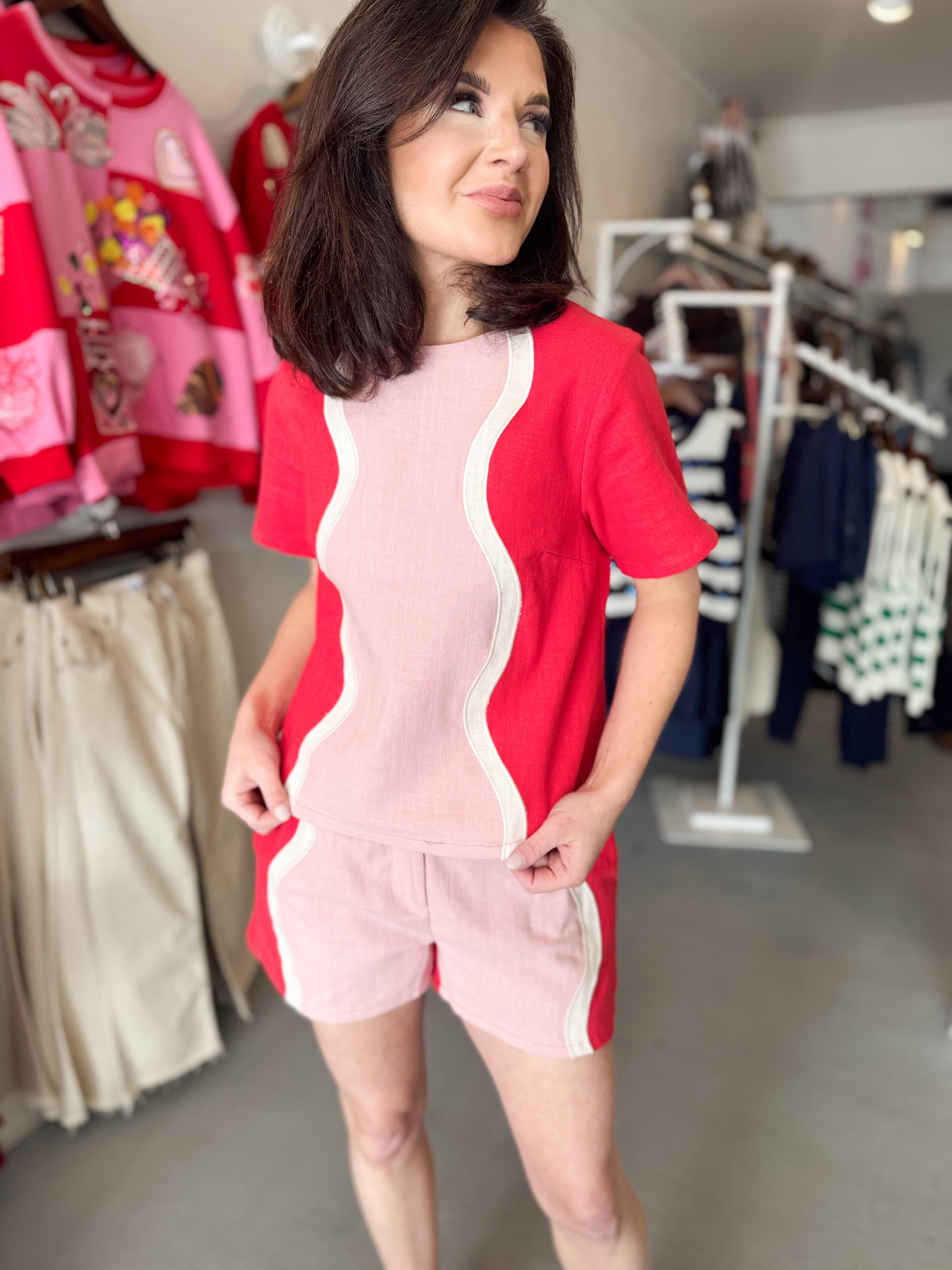 Wavy Colorblock Short