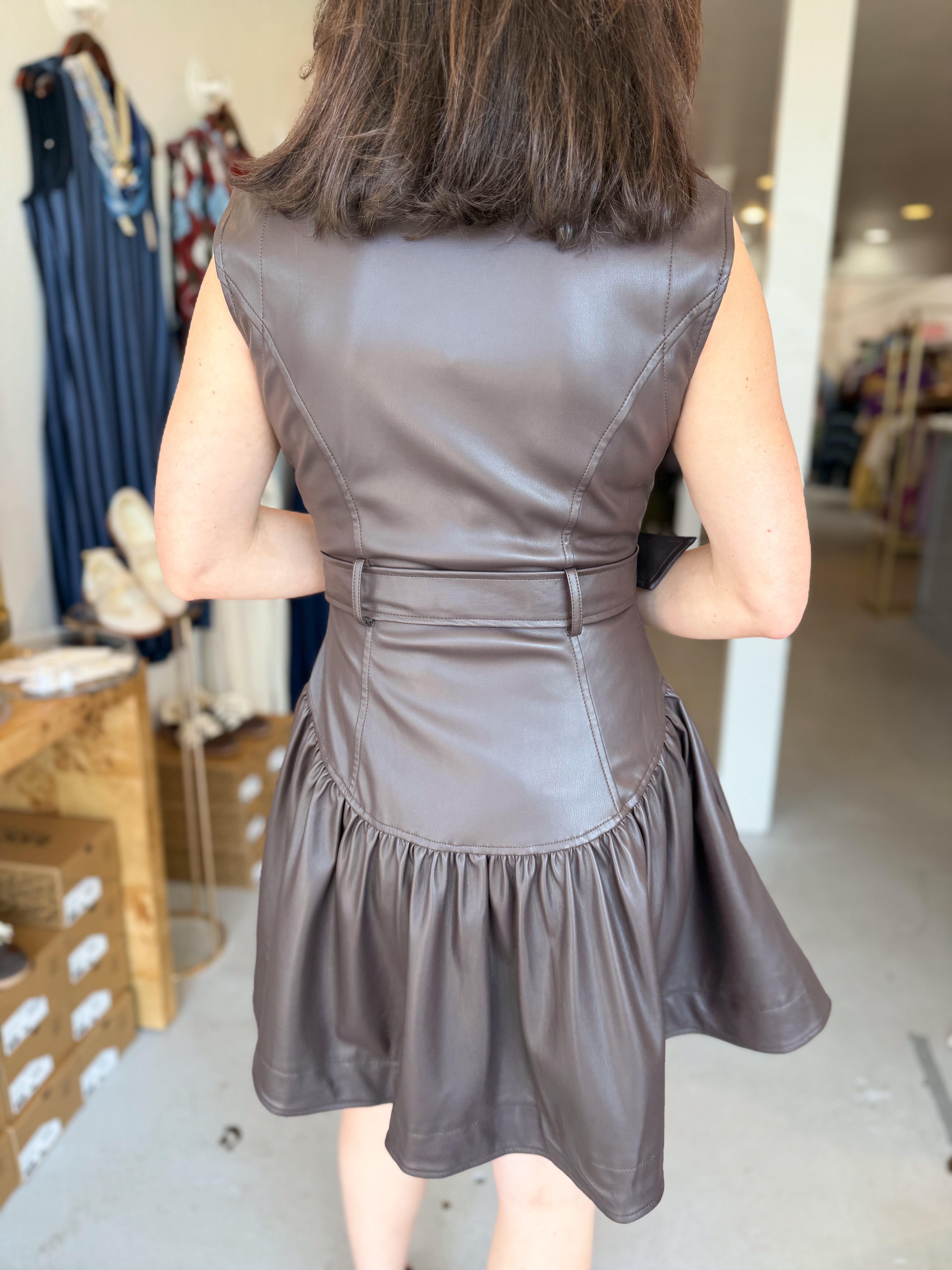 Belted Drop Waist Dress