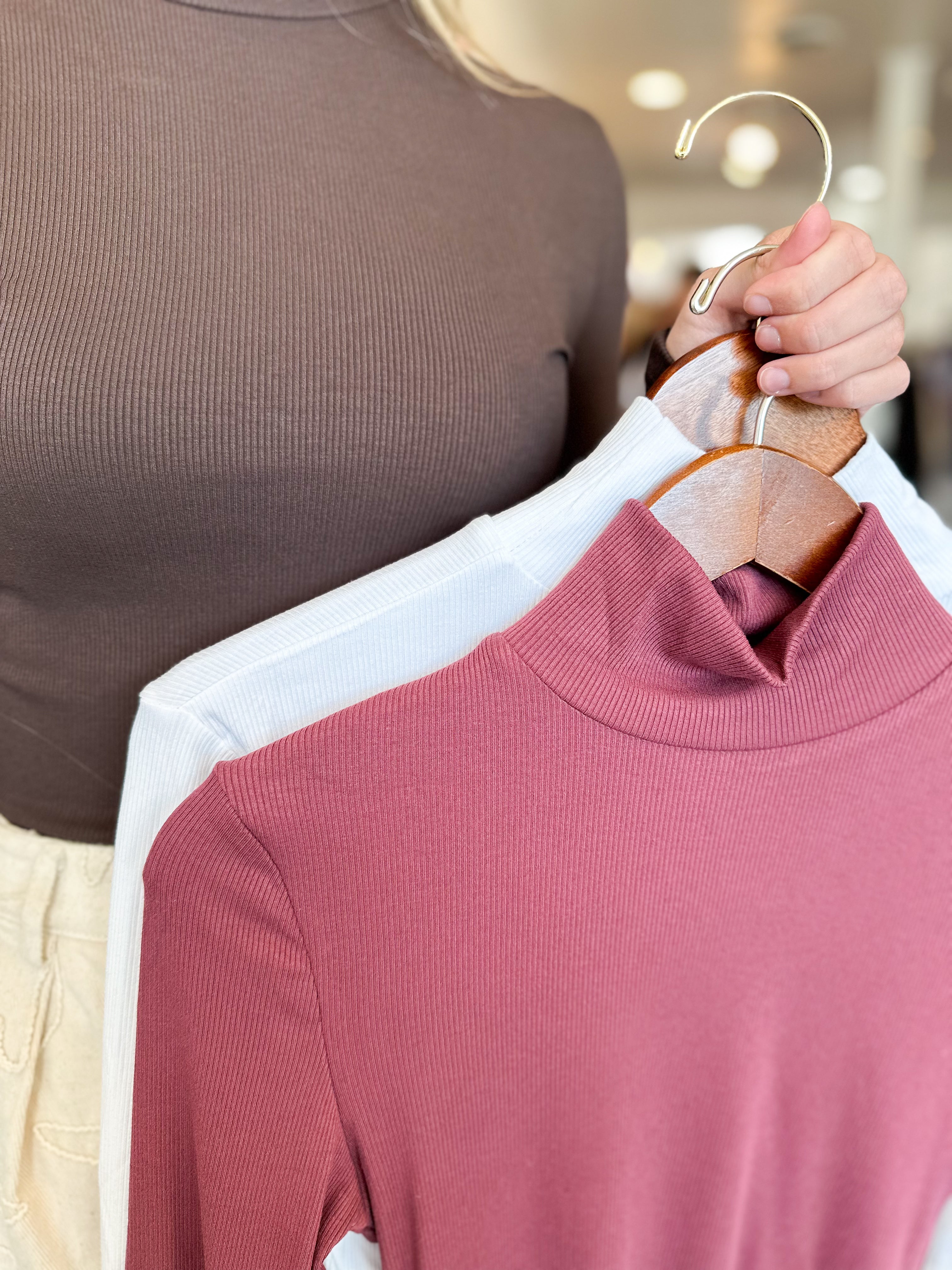 Ribbed Long Sleeve Turtleneck