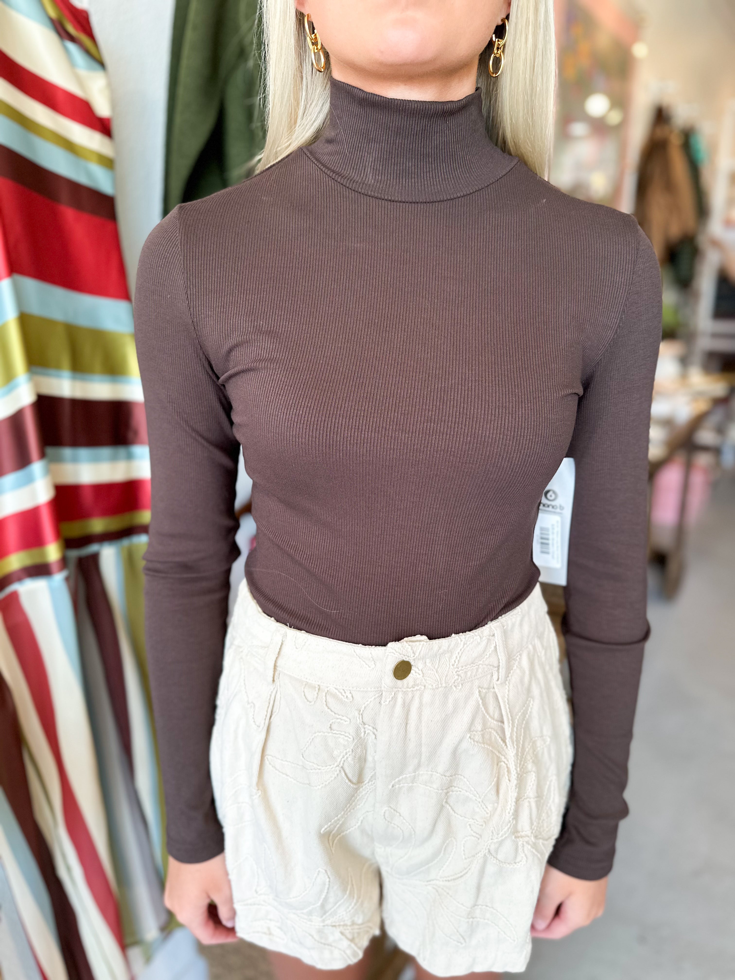 Ribbed Long Sleeve Turtleneck
