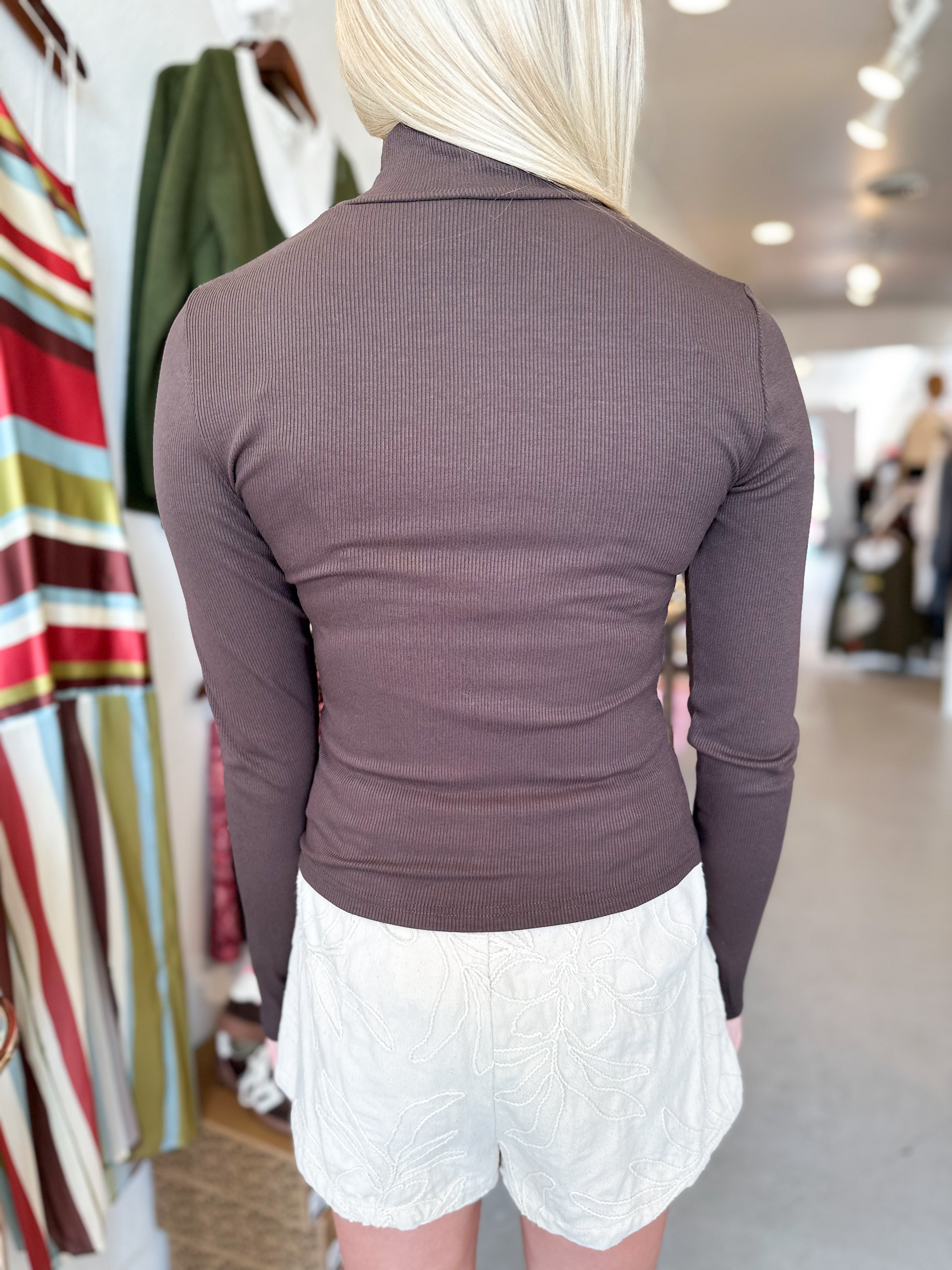 Ribbed Long Sleeve Turtleneck