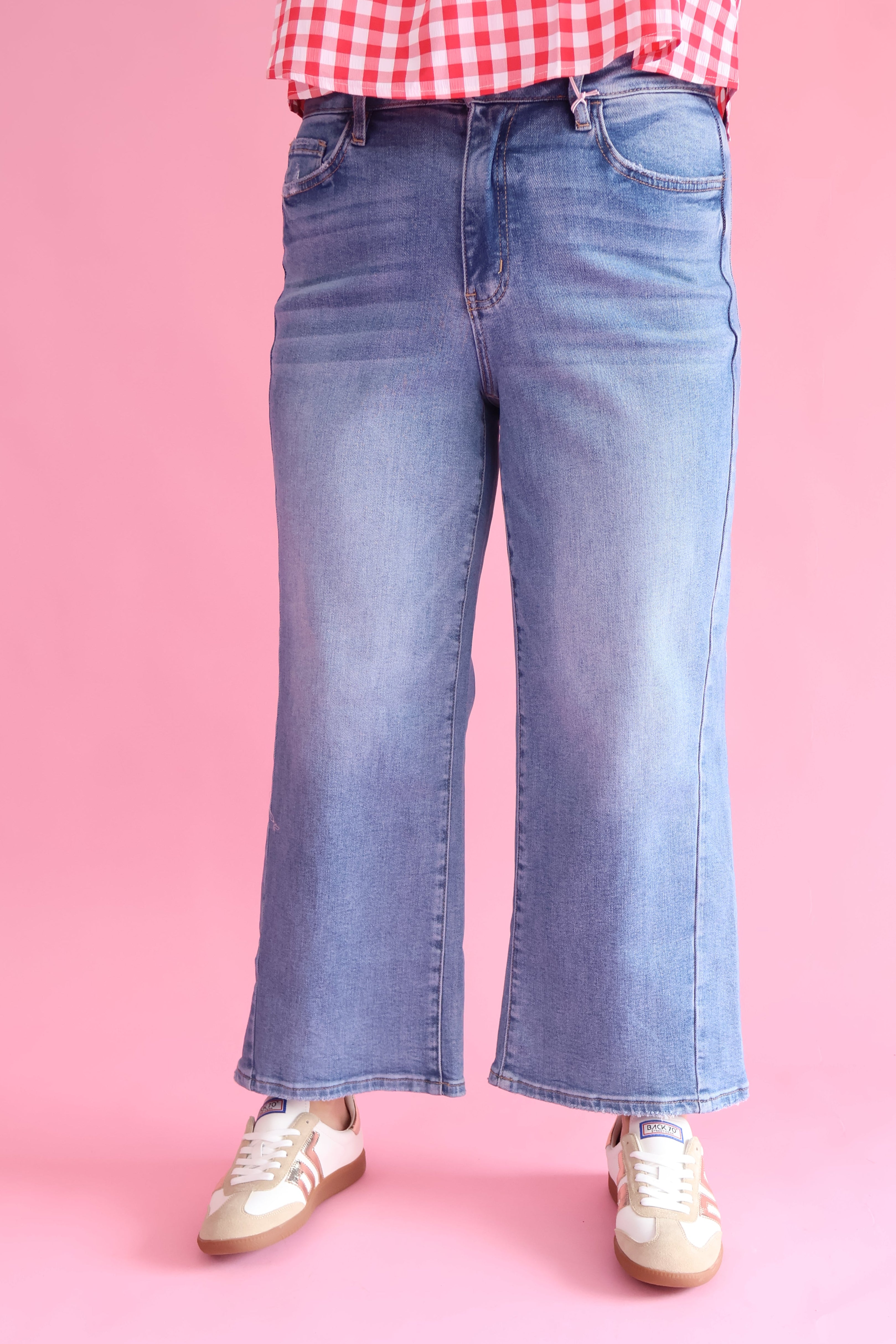 Plus Size High Rise Baggy Wide Denim