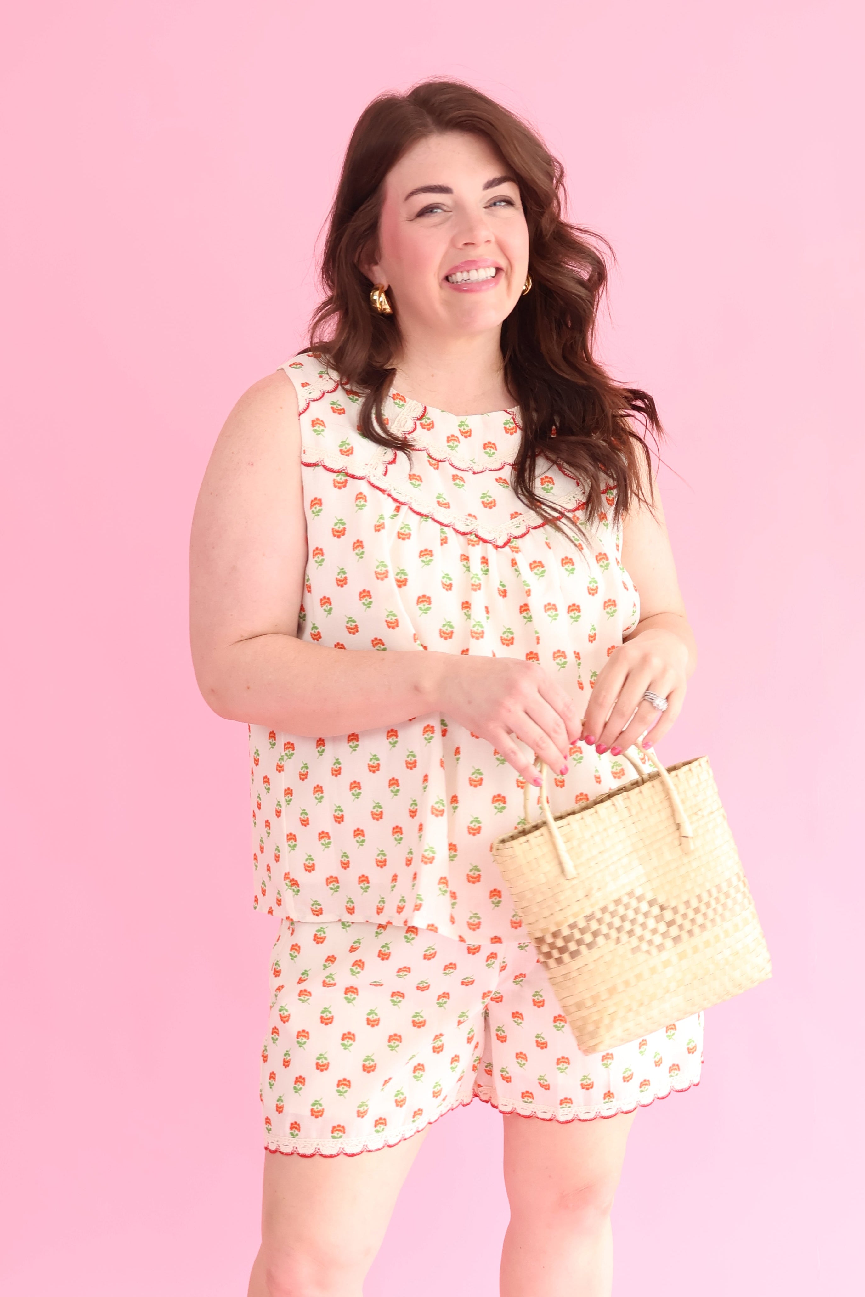 Plus Size Floral Print Set