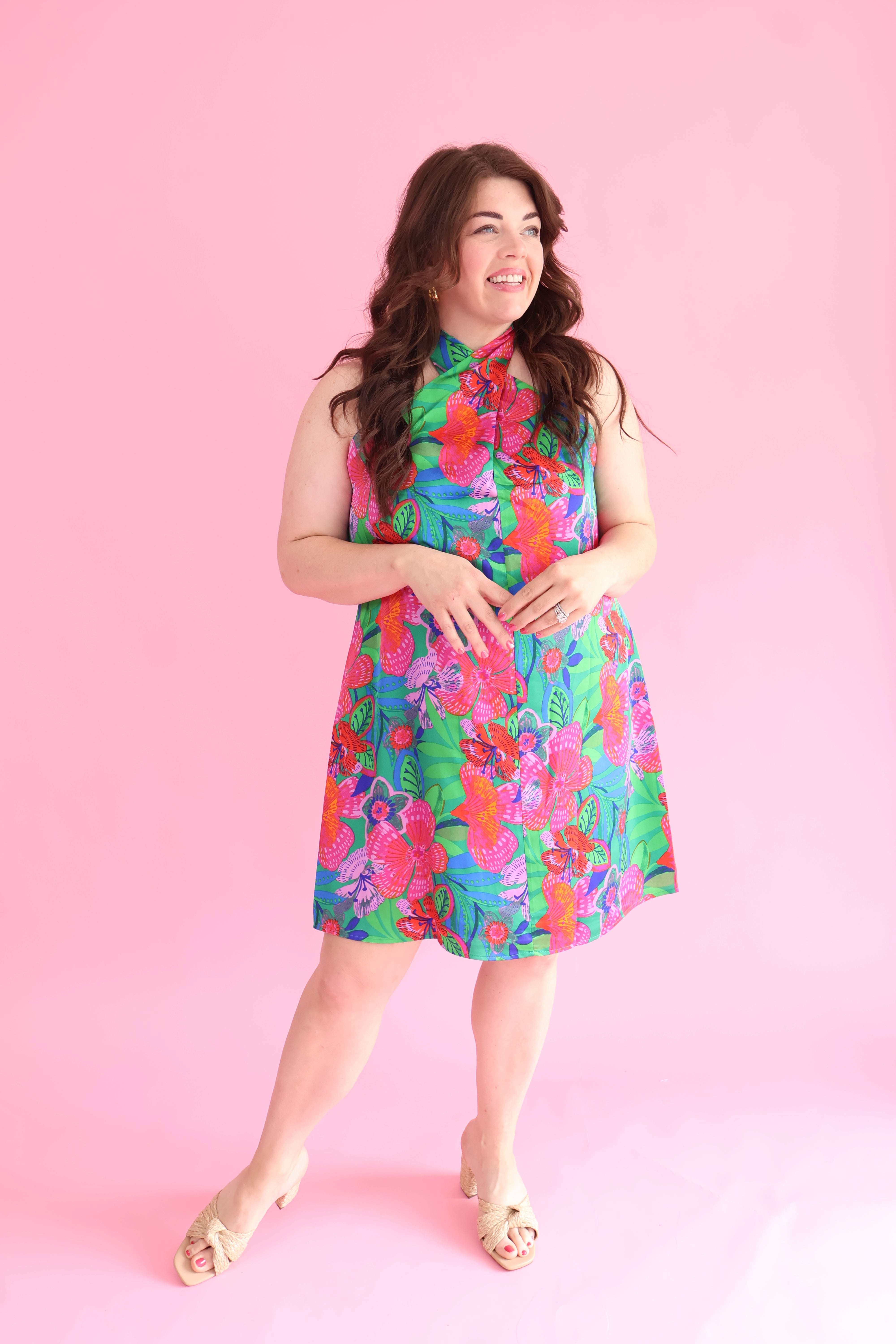 Plus Size Mivia Halter Mini Dress