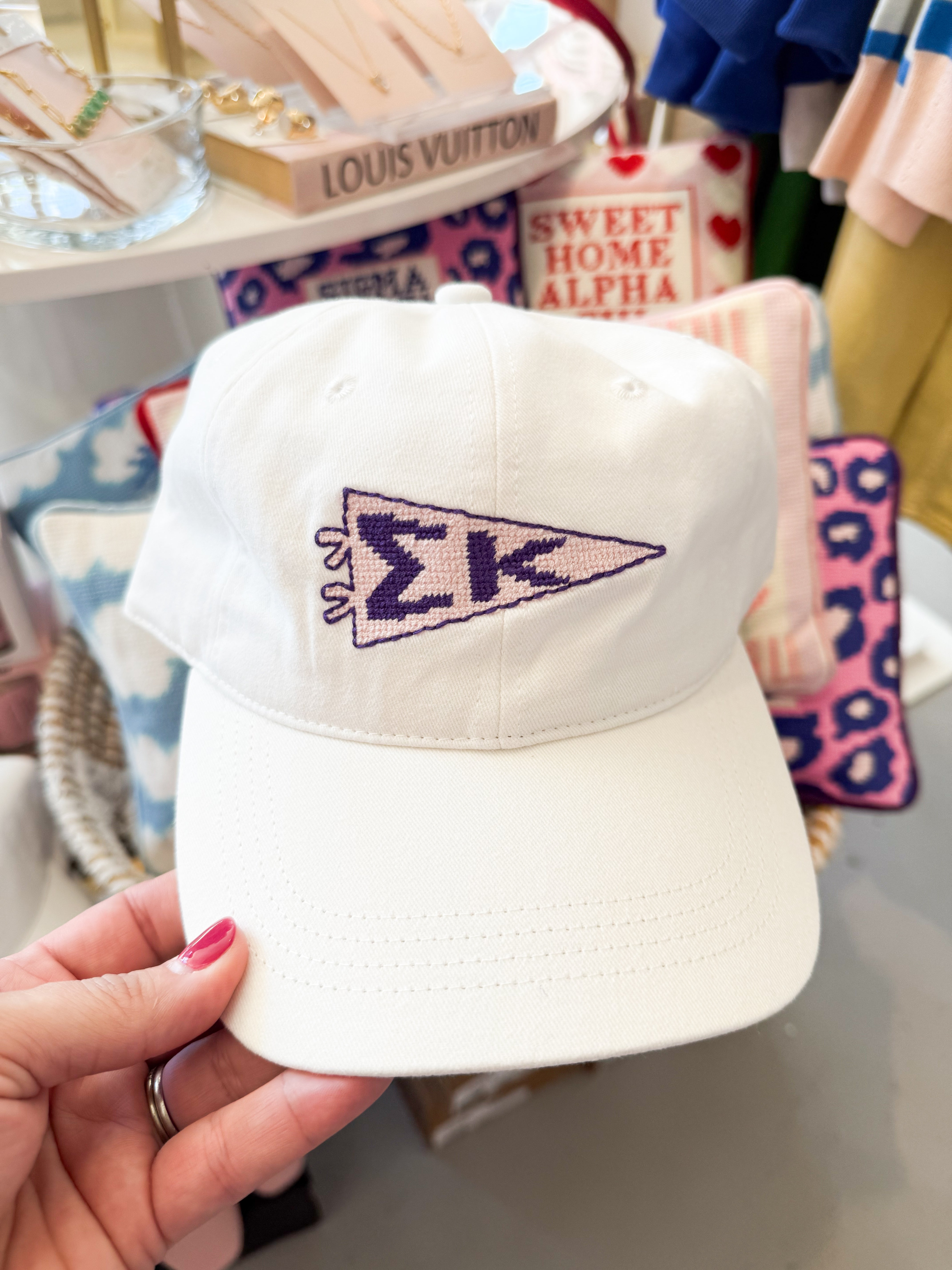 Needlepoint Sorority Pennant Hat
