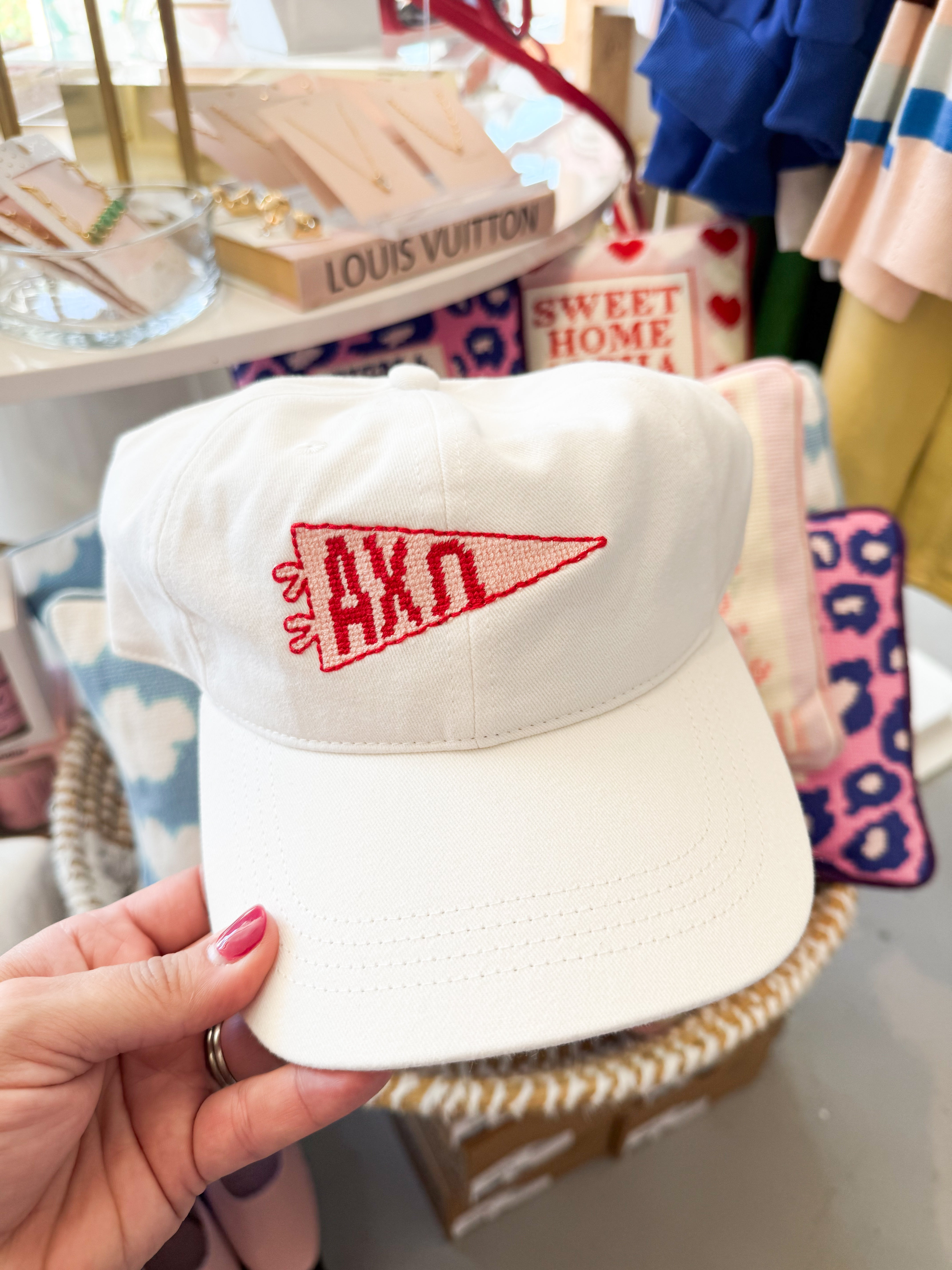 Needlepoint Sorority Pennant Hat