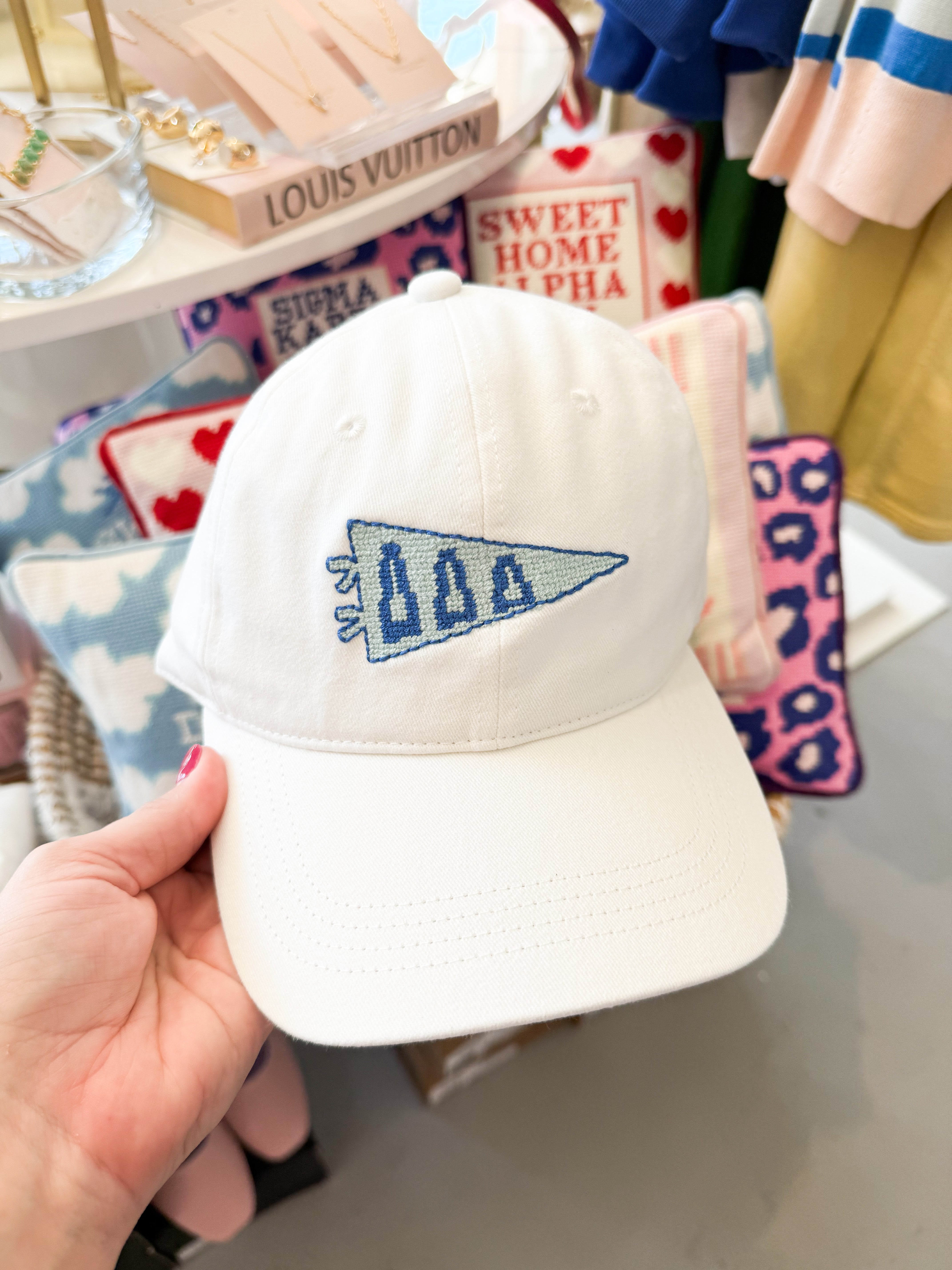 Needlepoint Sorority Pennant Hat