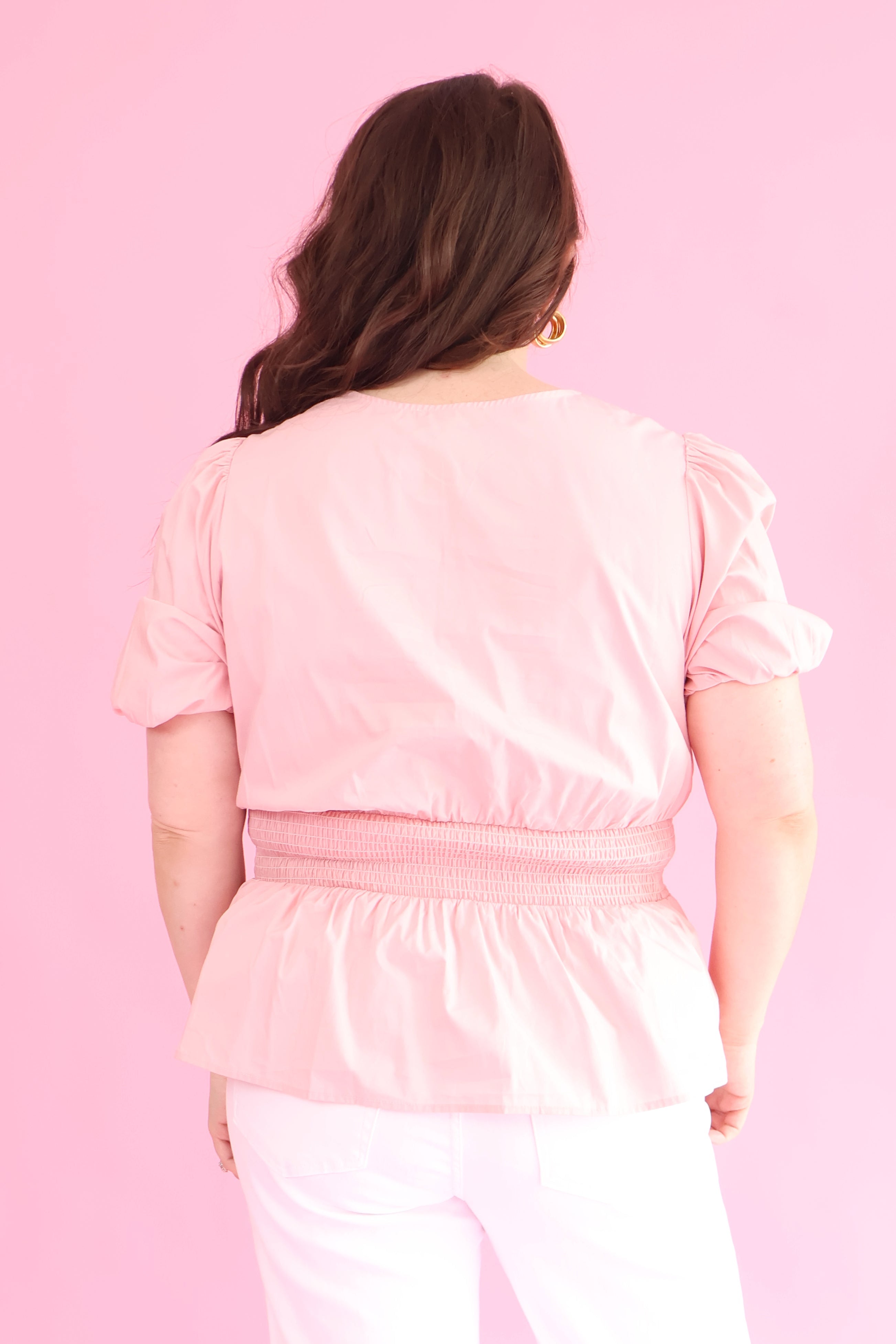 Plus Size Sweet Smocked Peplum