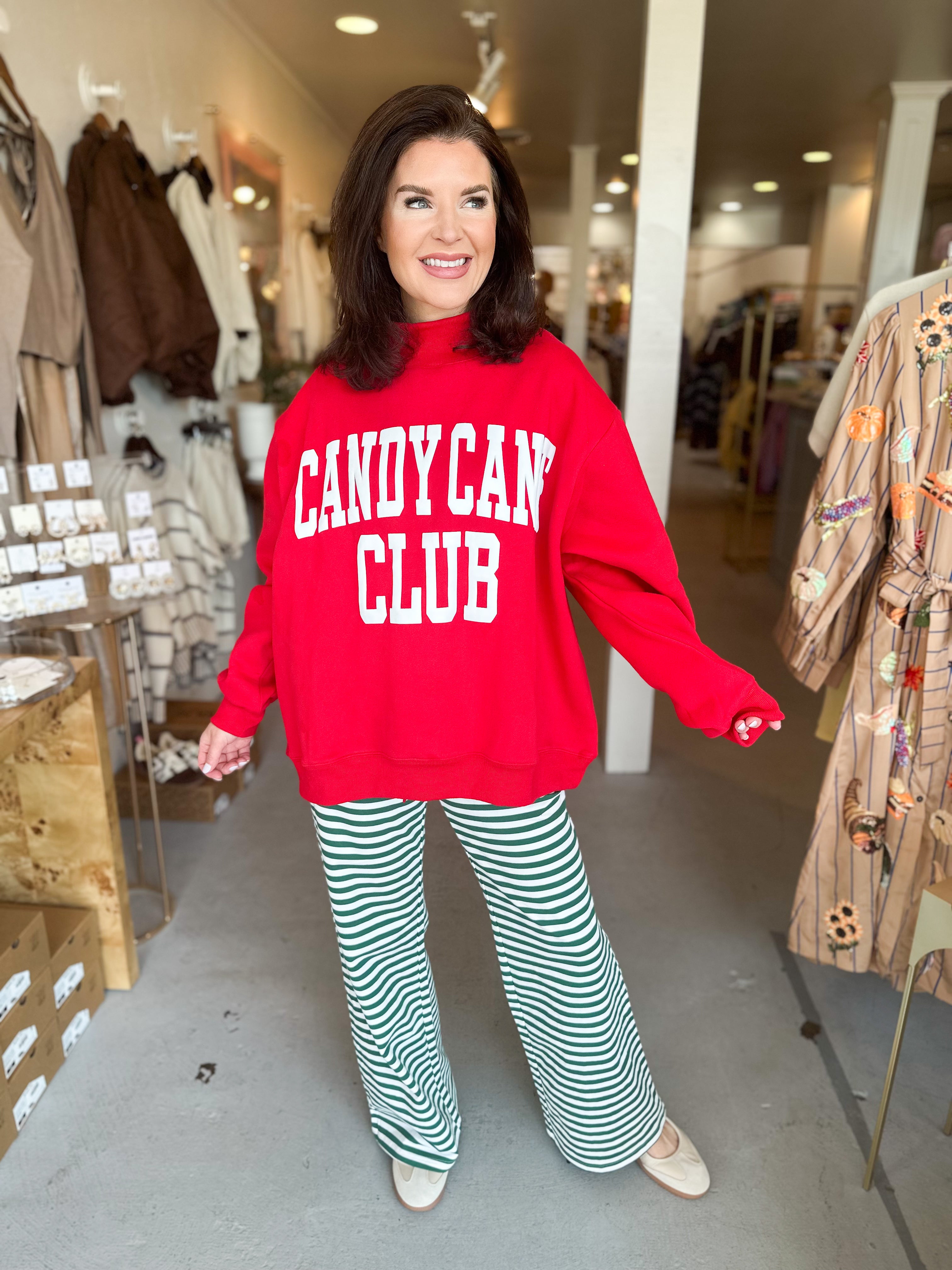 Bucket List Candy Cane Club Mockneck