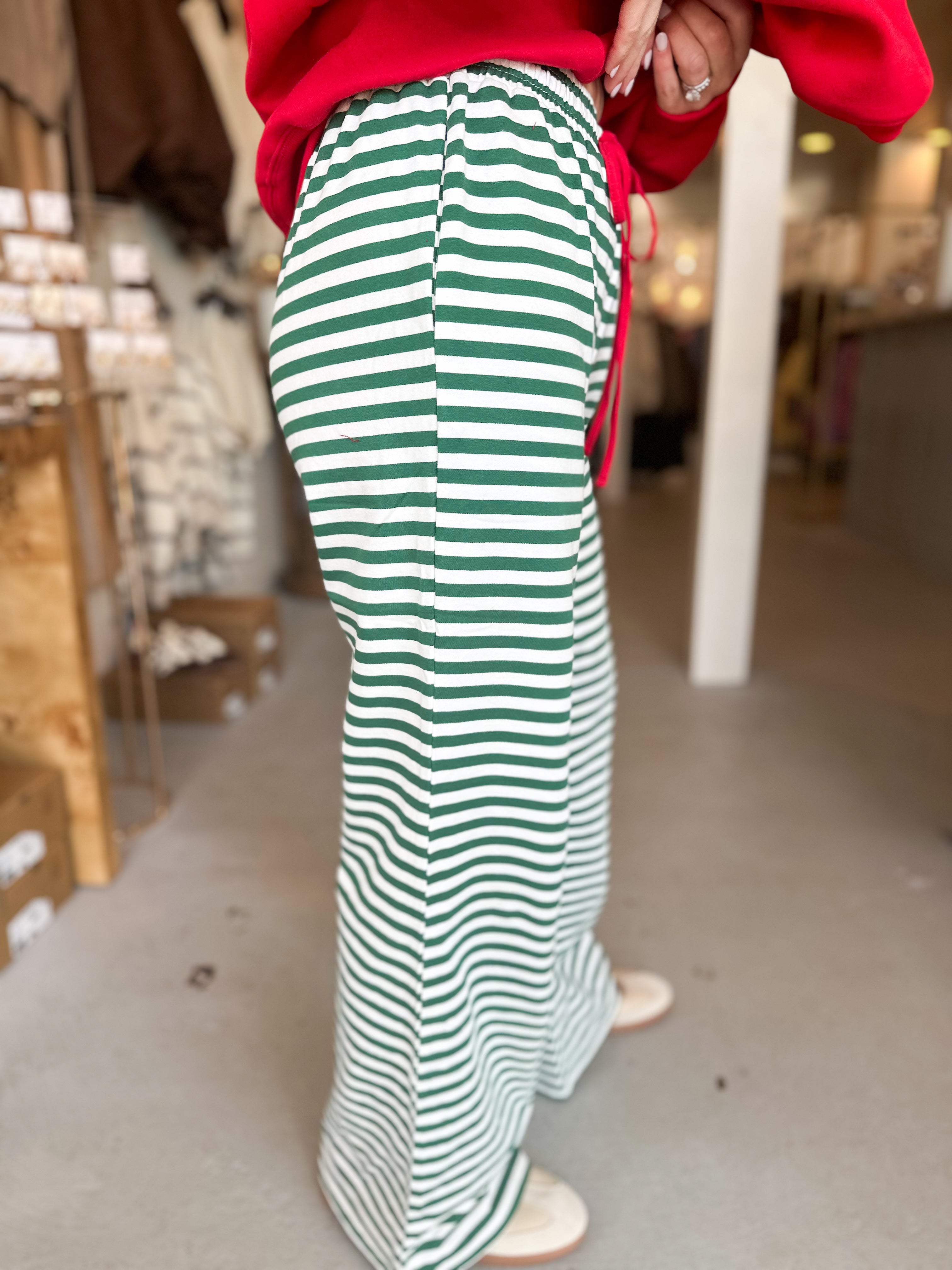 Bucket List Christmas Stripe Pants