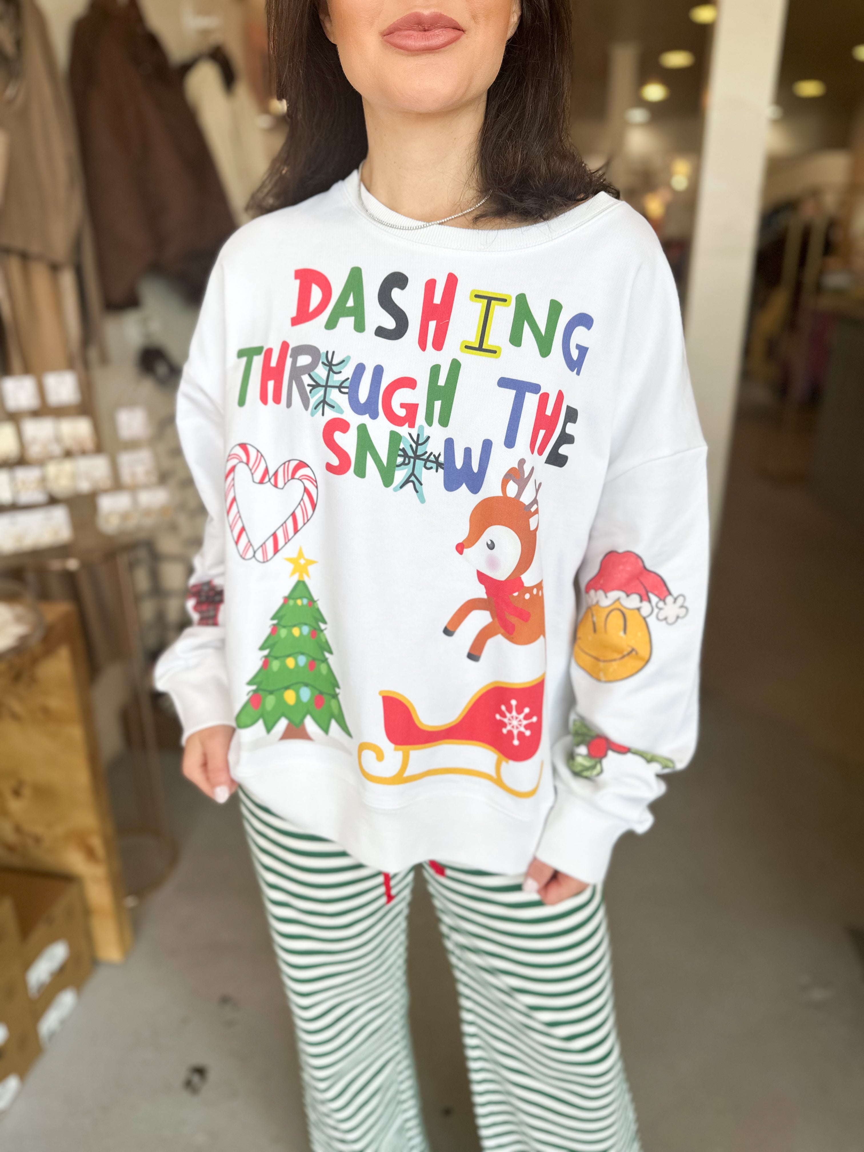 Bucket List Dashing Through the Snow Sweatshirt