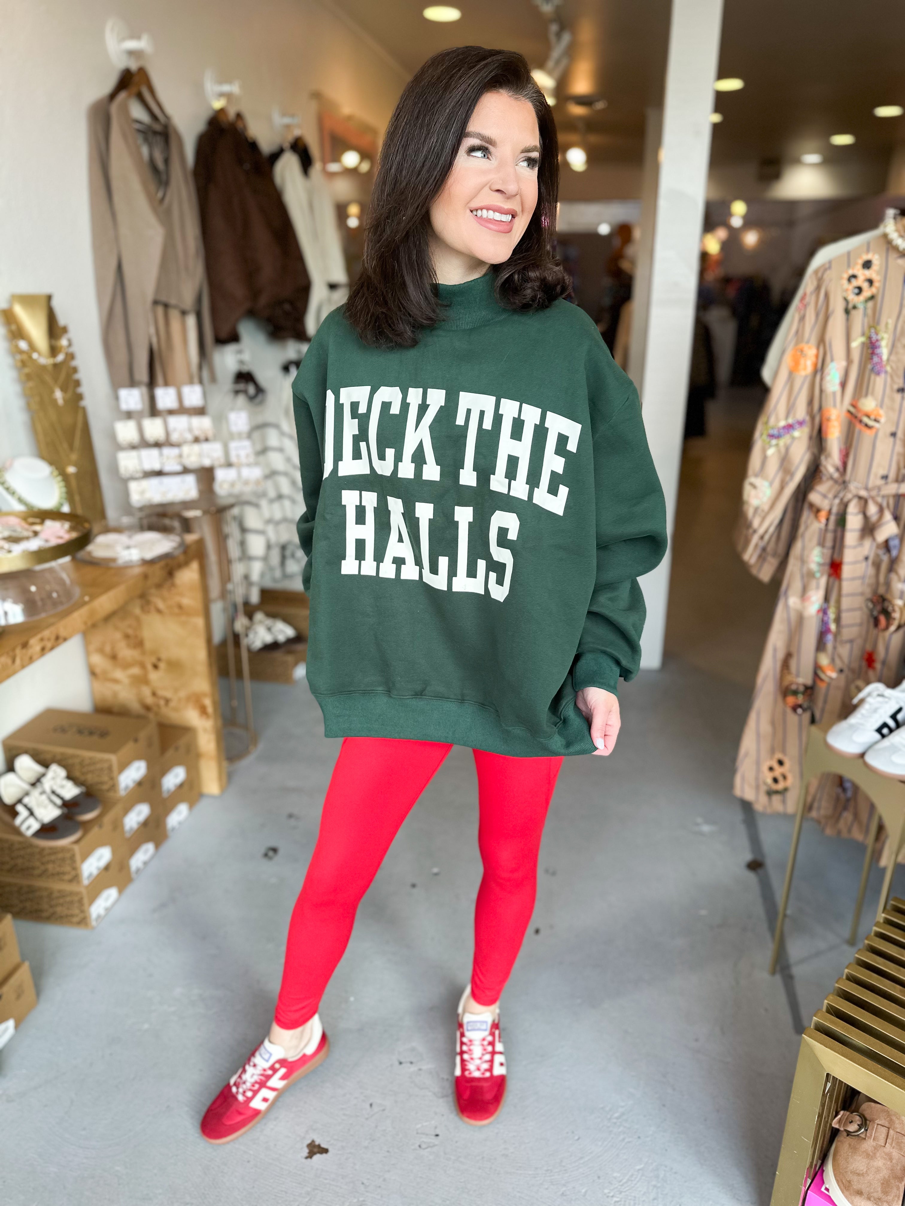 Bucket List Reversible Deck the Halls Mockneck