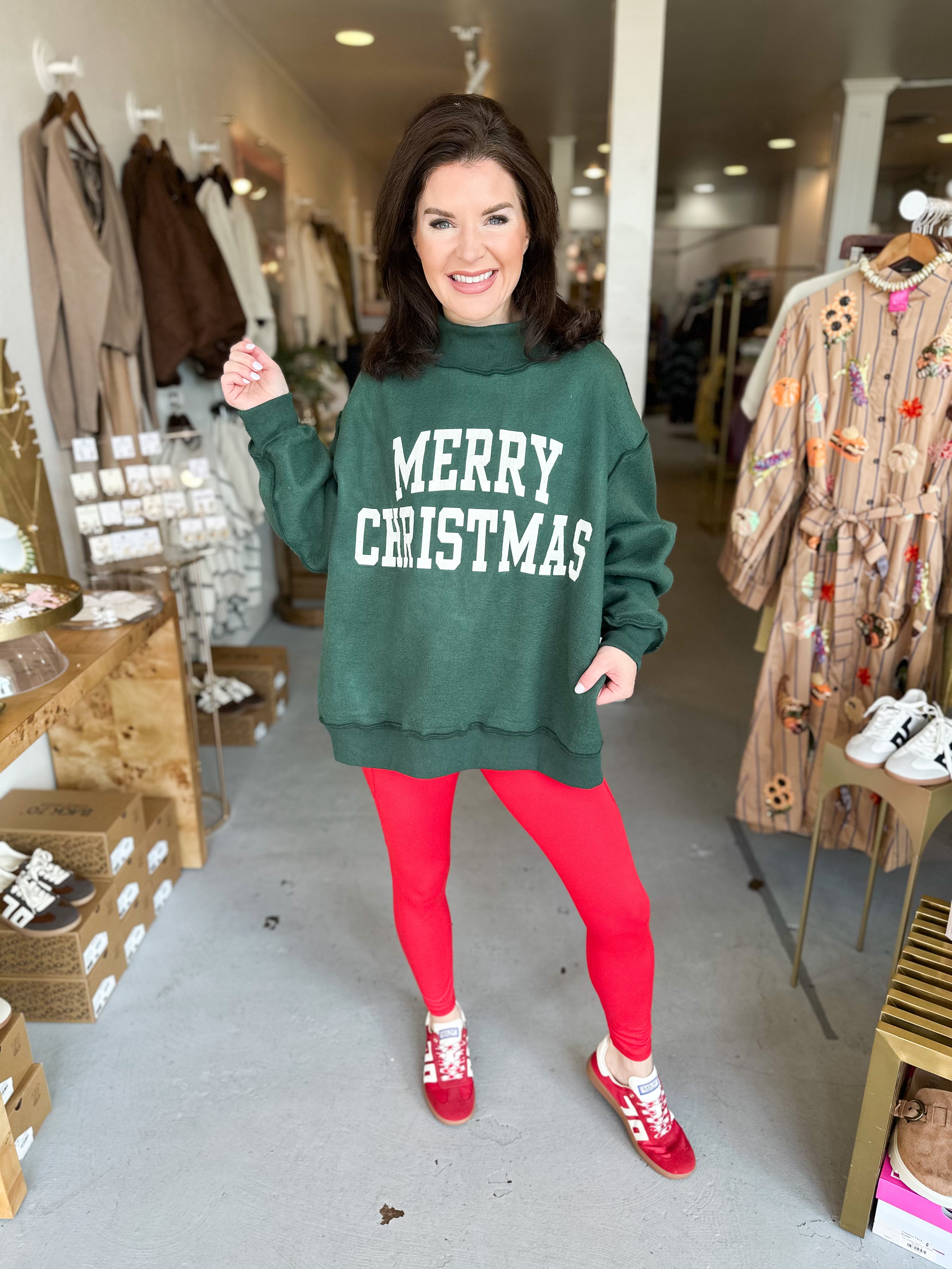 Bucket List Reversible Deck the Halls Mockneck