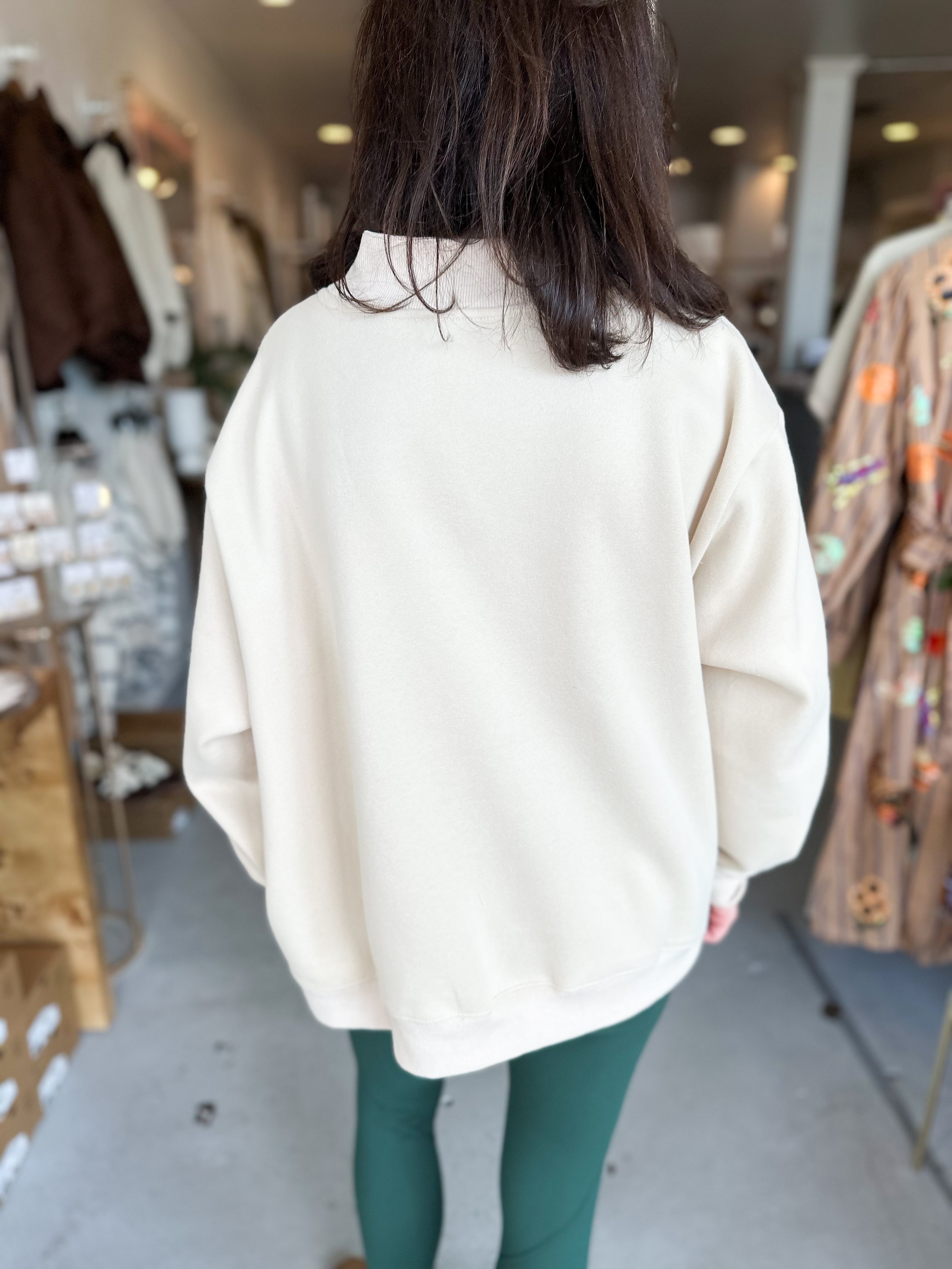 Bucket List Noel Puff Print Mockneck