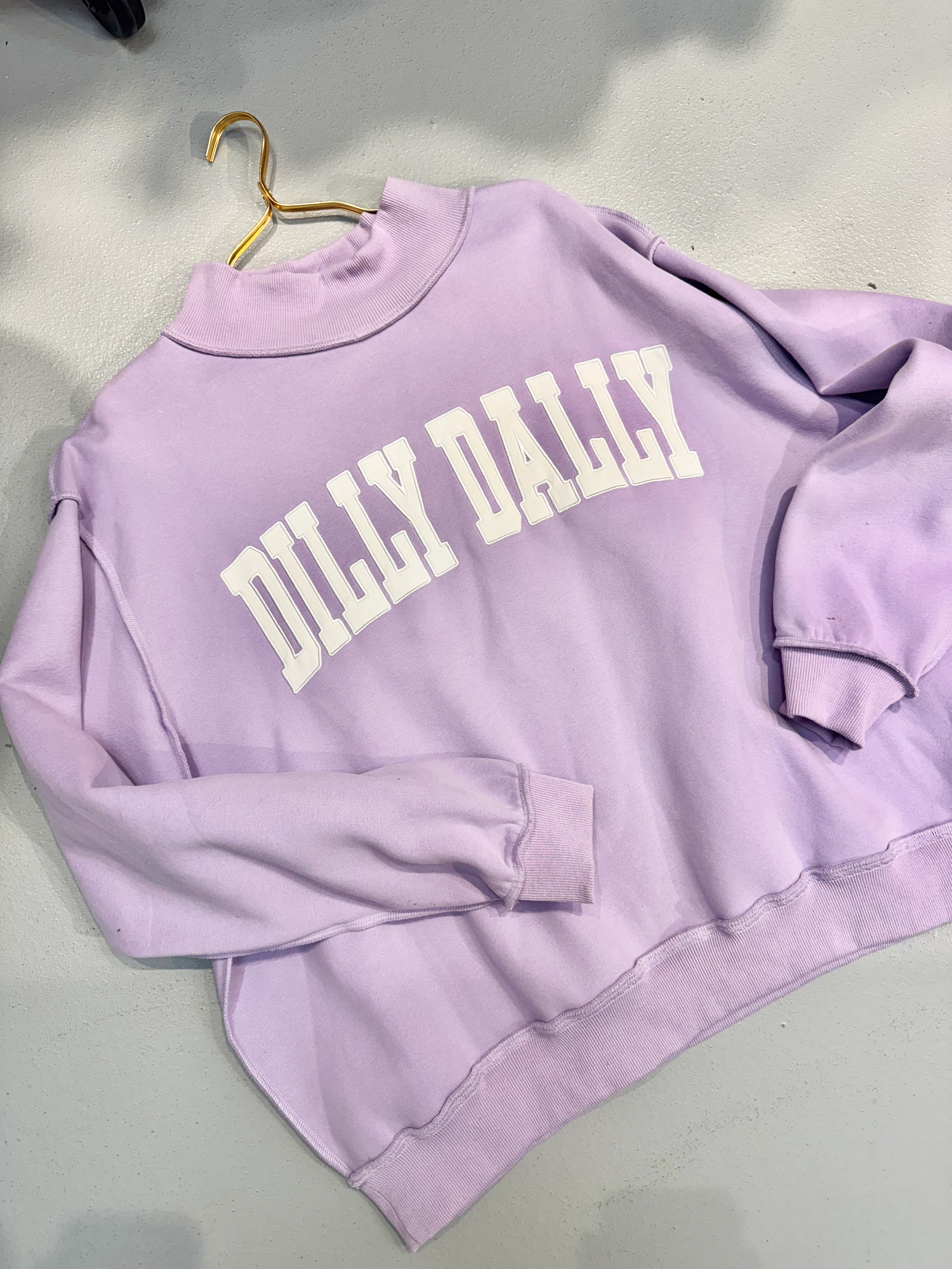 Lavender Dilly Dally Mock Neck